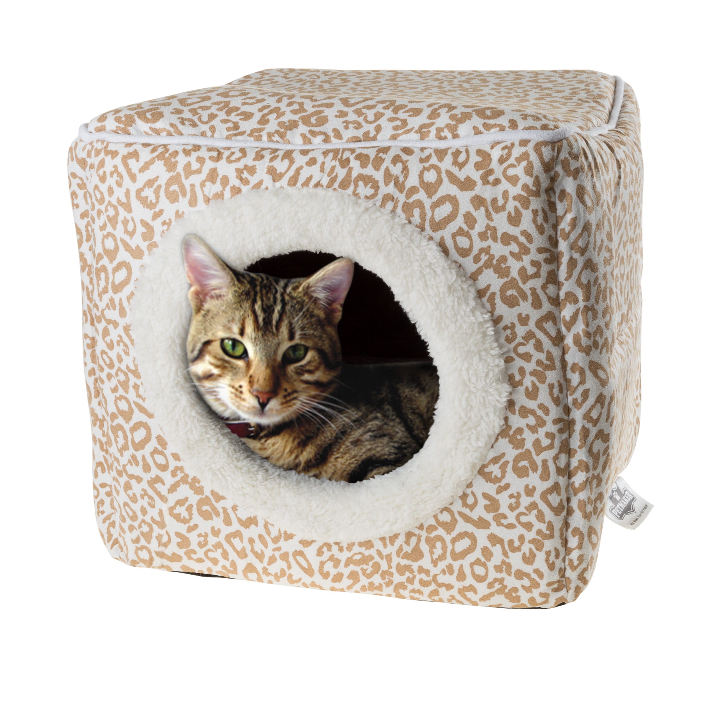 PETMAKER 728420YHZ Tan and white Polyester Enclosed Dog Bed (Any Size)