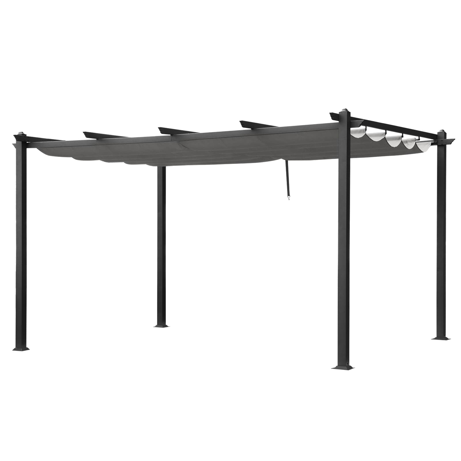 Outopee LO1G57000545+546 Pergola 12-ft 6-in W x 10-ft L x 8-ft H Gray Metal Freestanding Pergola with Canopy