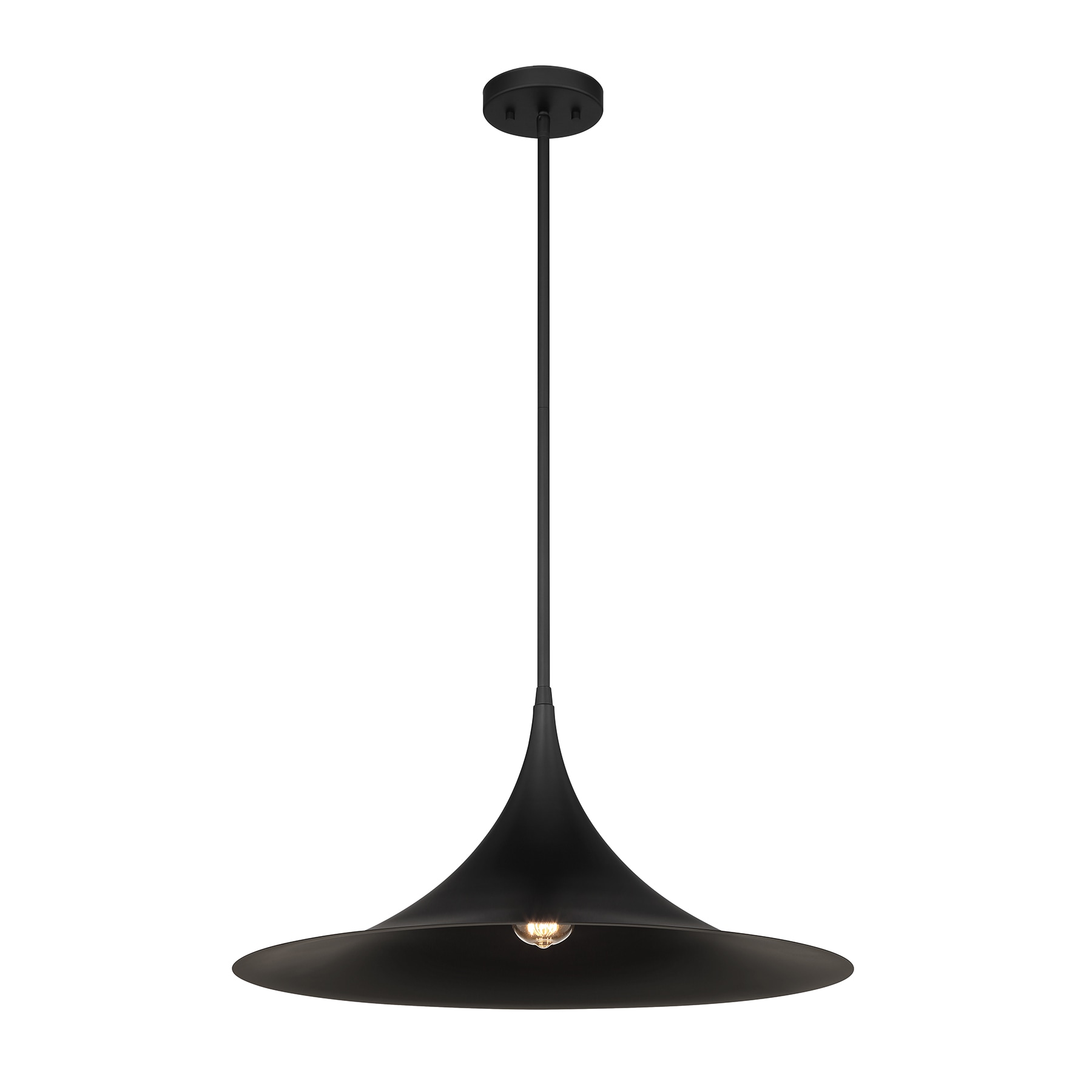 Savoy House 7-7639-1-89 Bowdin 1-Light Pendant in Matte Black Matte Black Modern/contemporary Cone Large Hanging Pendant light