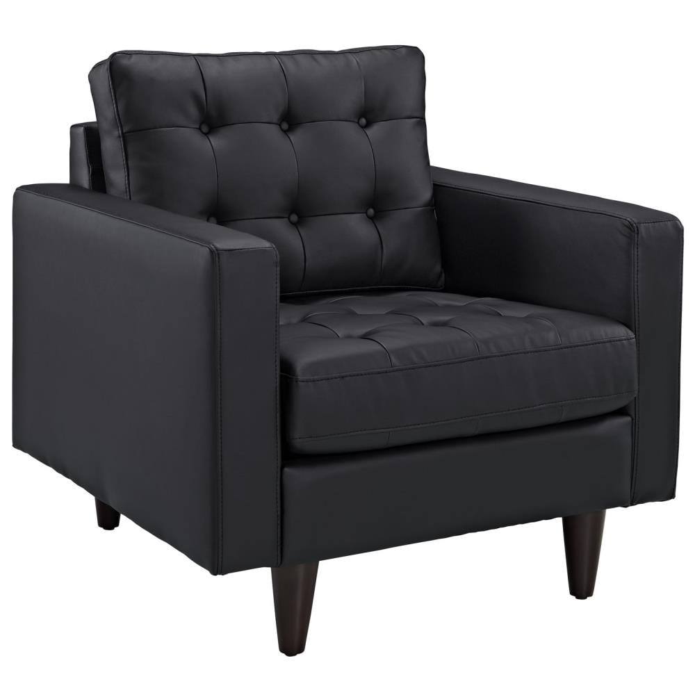 Modway Empress Modern Black Faux Leather Accent Chair at Lowes.com