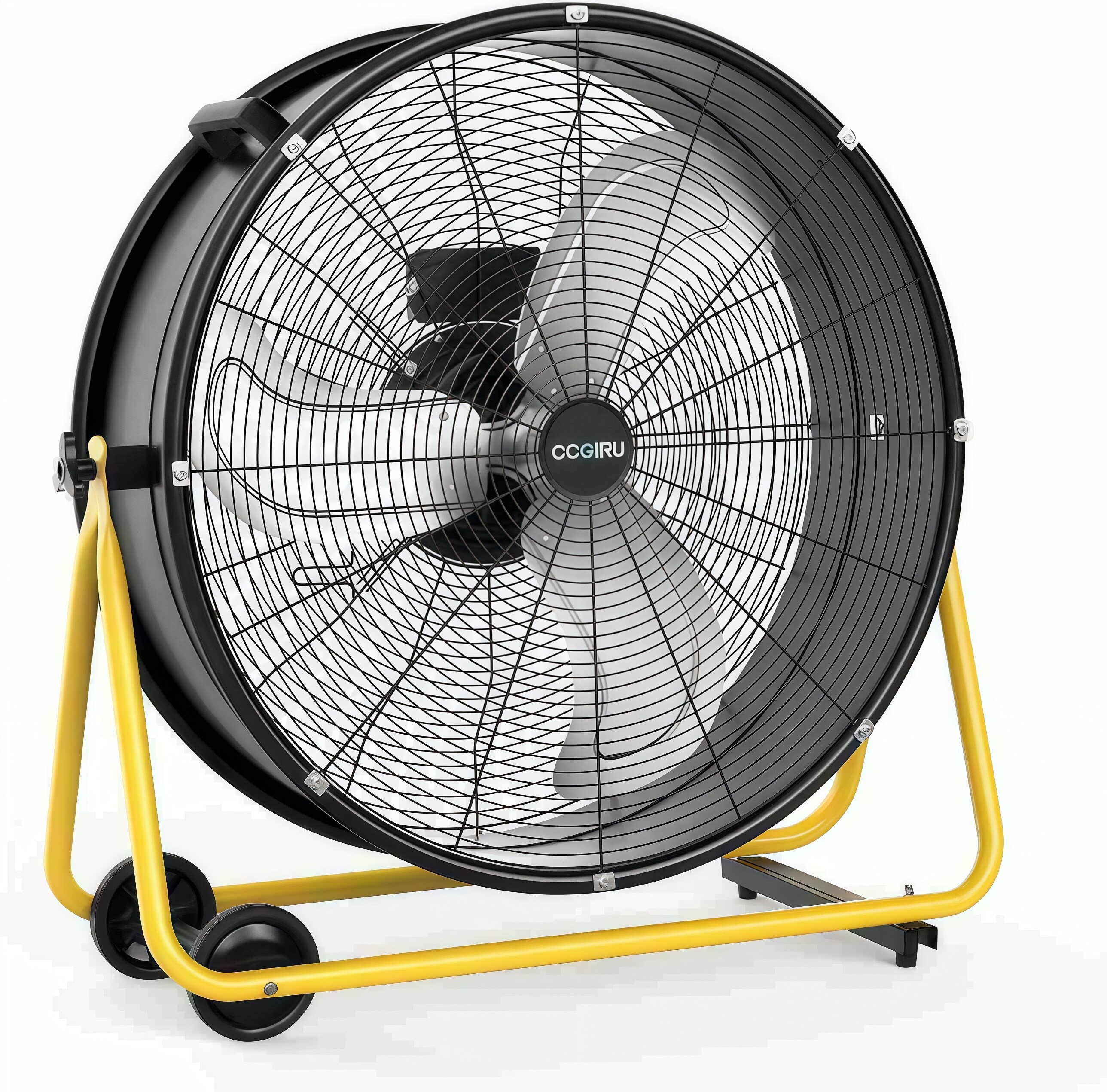 HICFM 26 Inch 8800 CFM Industrial Drum Fan 3 Speed  Tilt Wheels Handle 9ft Cord UL Listed Heavy Duty Shop Fan
