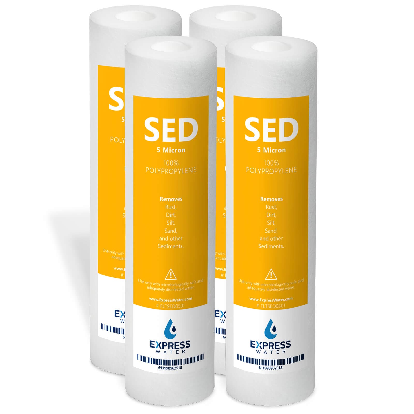 Express Water FLTSED0504 FLTSED0504 4 Pack Sediment High Capacity Reverse Osmosis Under sink 6-Months Replacement Filter 4 -Pack