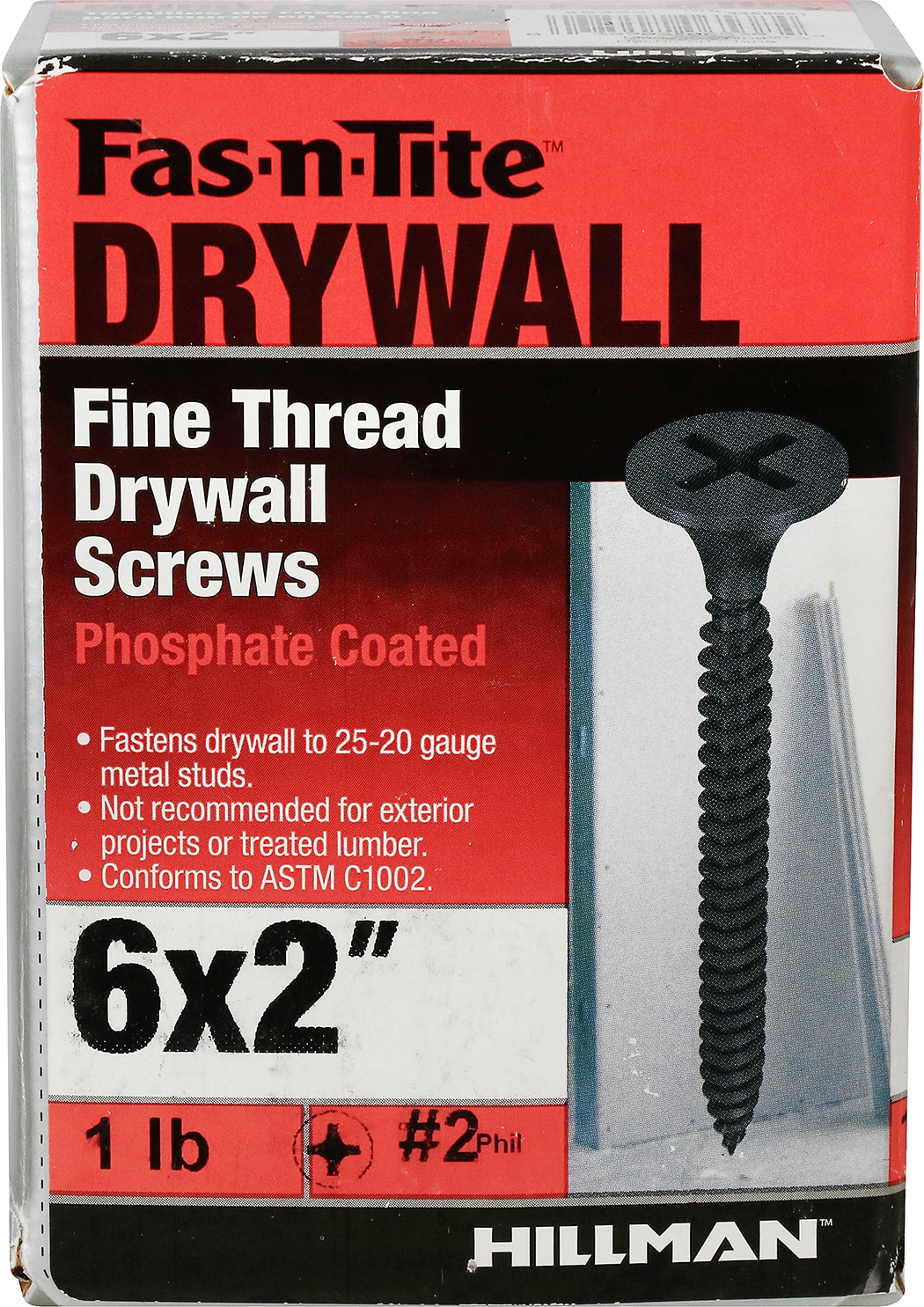Fas-n-Tite #6 x 2-in Bugle Fine Thread Drywall Screws 1-lb (166-Pack) in  the Drywall Screws department at
