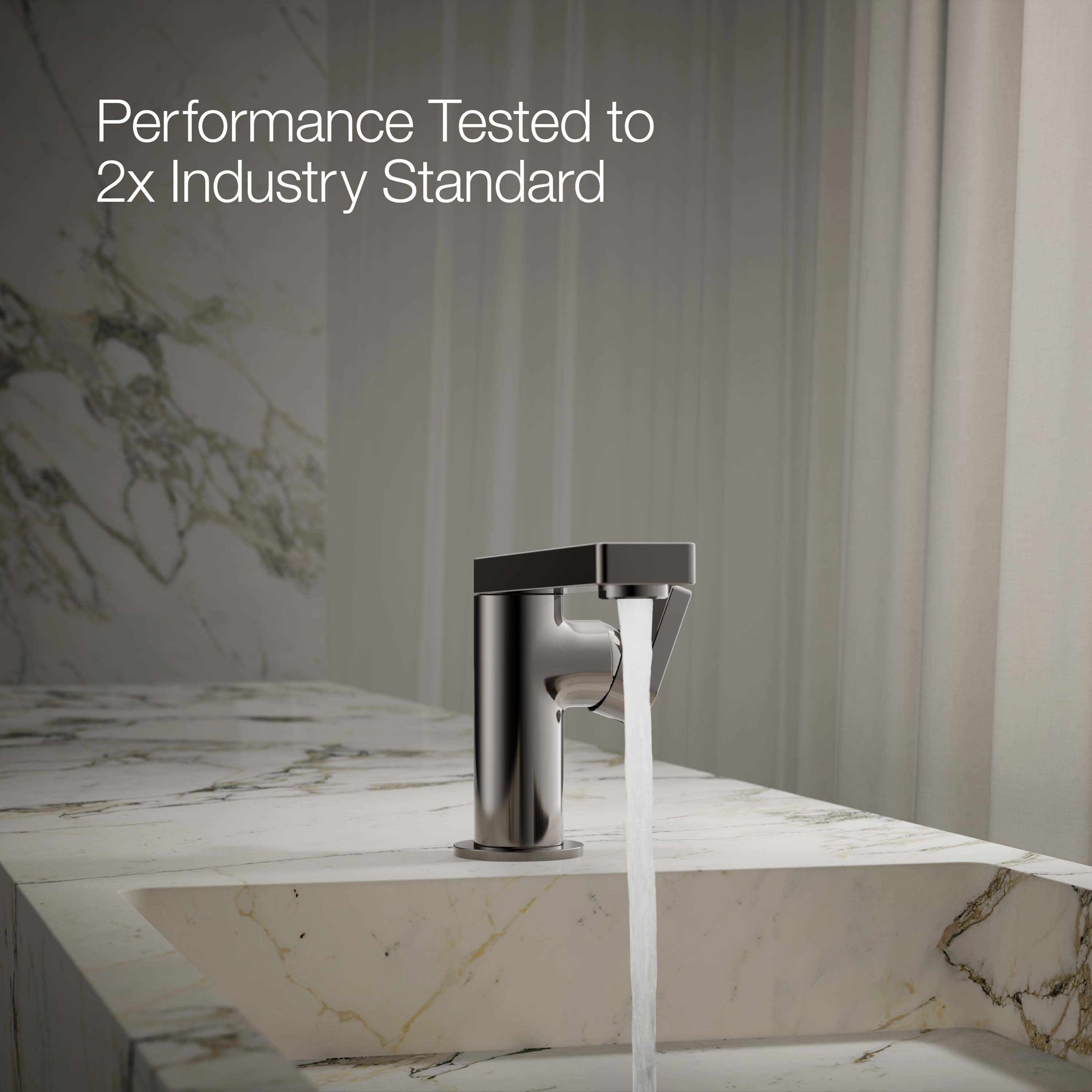 Sleek Composed Vibrant Titanium Single-Handle Bathroom Faucet