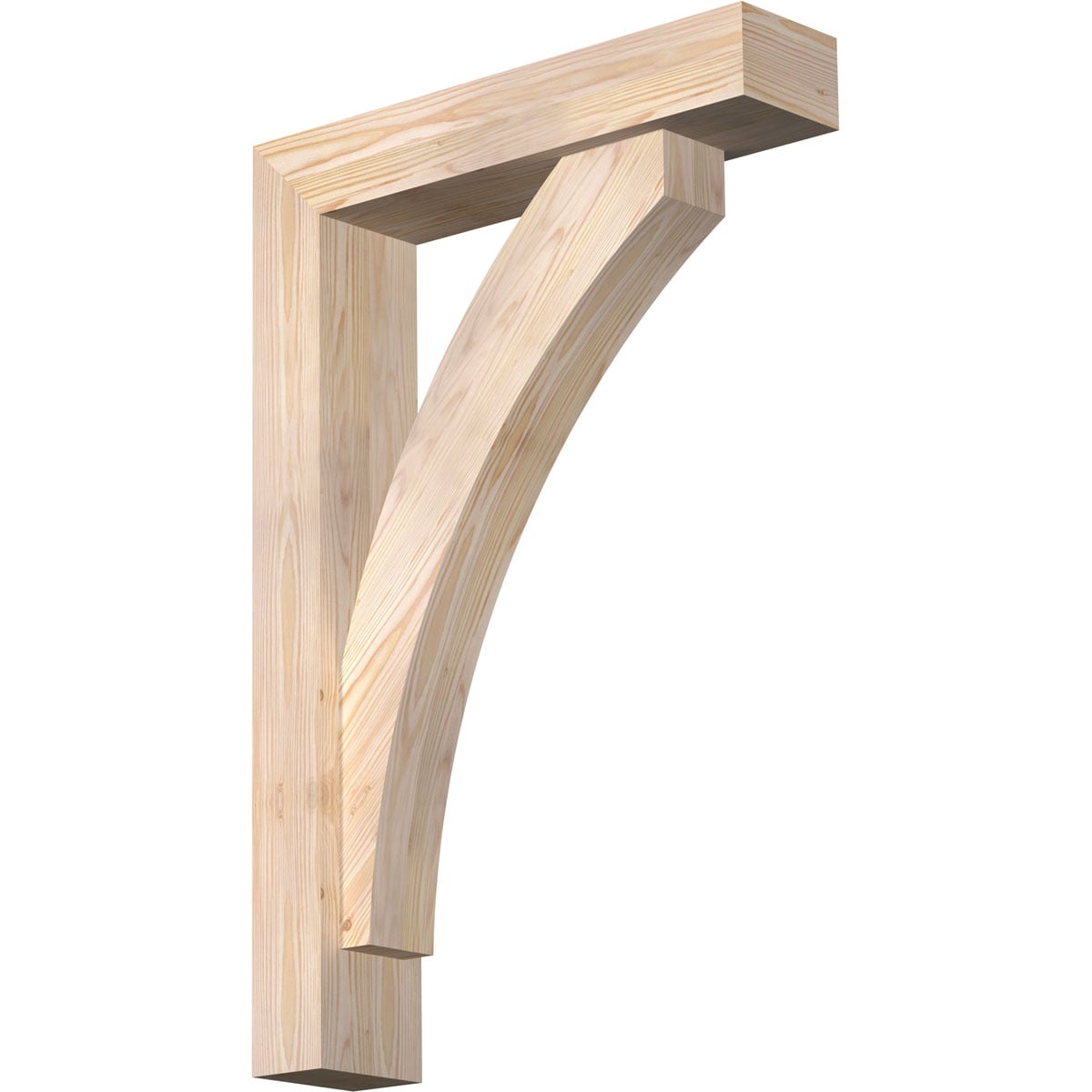 Ekena Millwork 1464148 Thorton Block Smooth Bracket with Offset Brace 5-1/2-in x 24-in x 36-in Douglas fir Brown Wood Standard bracket