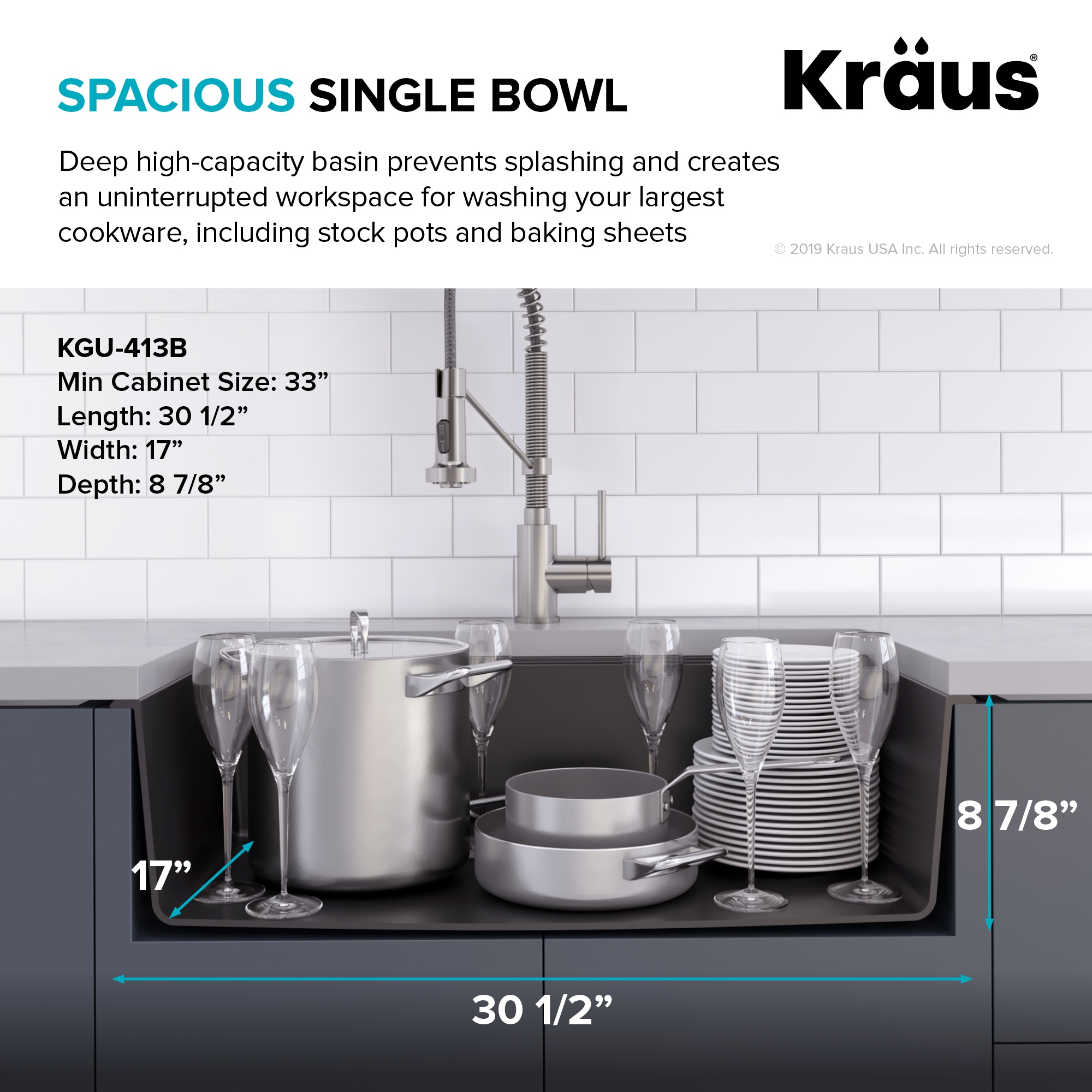 Kraus KGU-413B-100-75MB Kitchen-Sinks - View #5