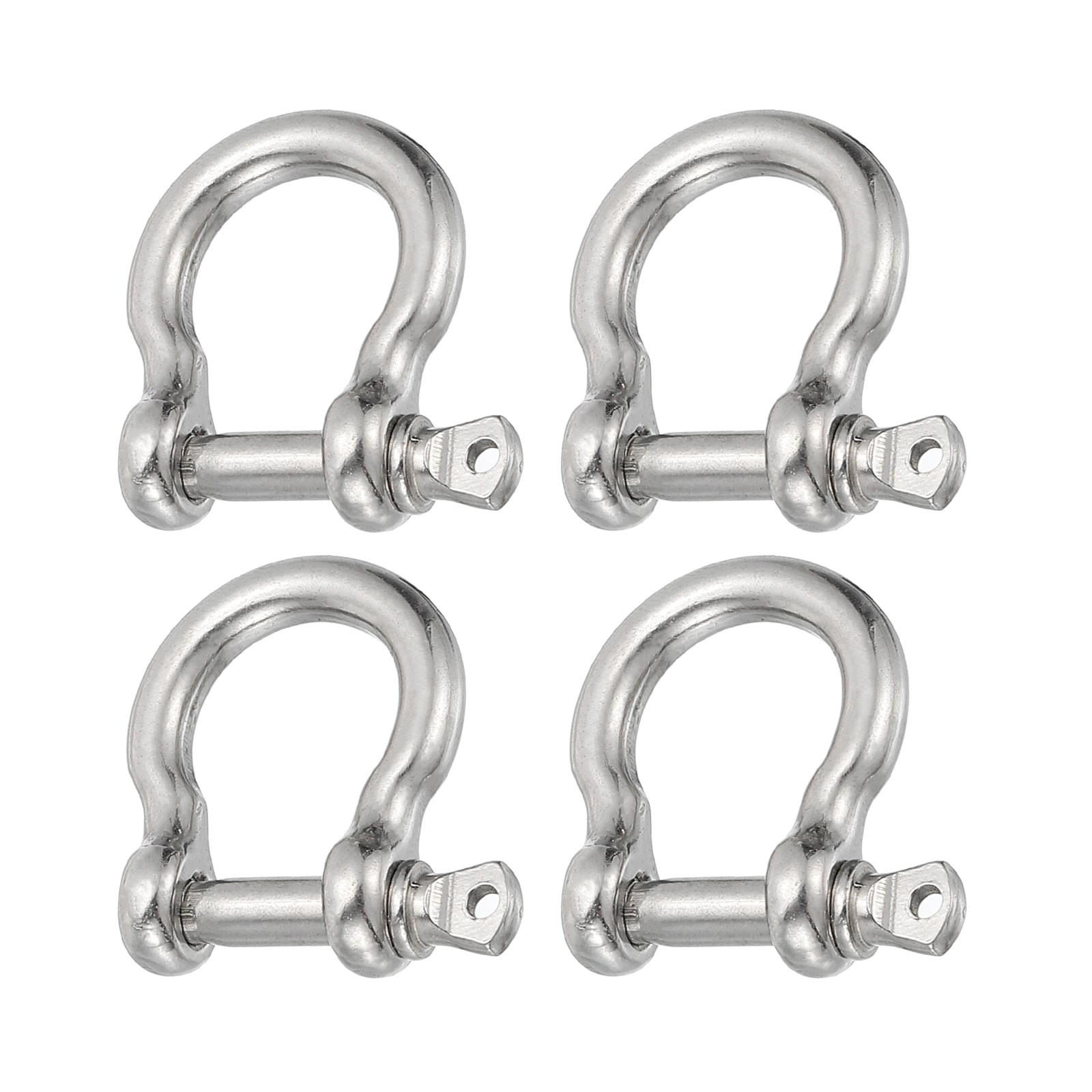 Unique Bargains Screw Pin Shackle 5mm 3/16 Inch 353lb 4pcs 304 Stainless Steel Forged Bow Shackle Marine Grade for Chains Wire Rope Outdoor Silver #S26042700UX6160