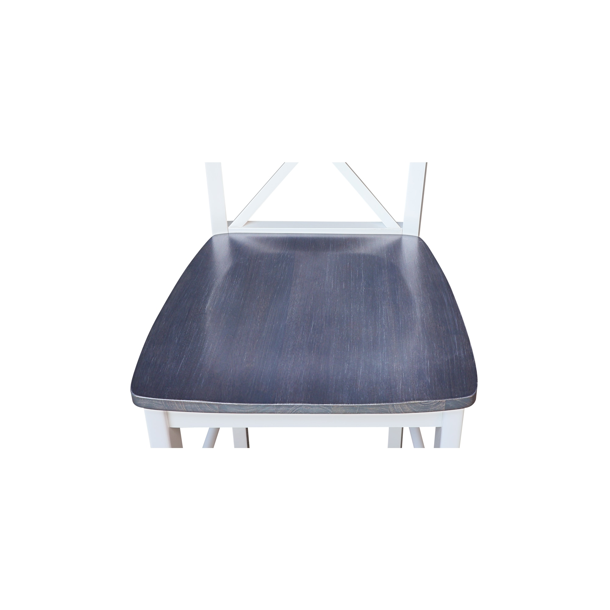 Heather Gray Solid Parawood Traditional X-Back Barstool