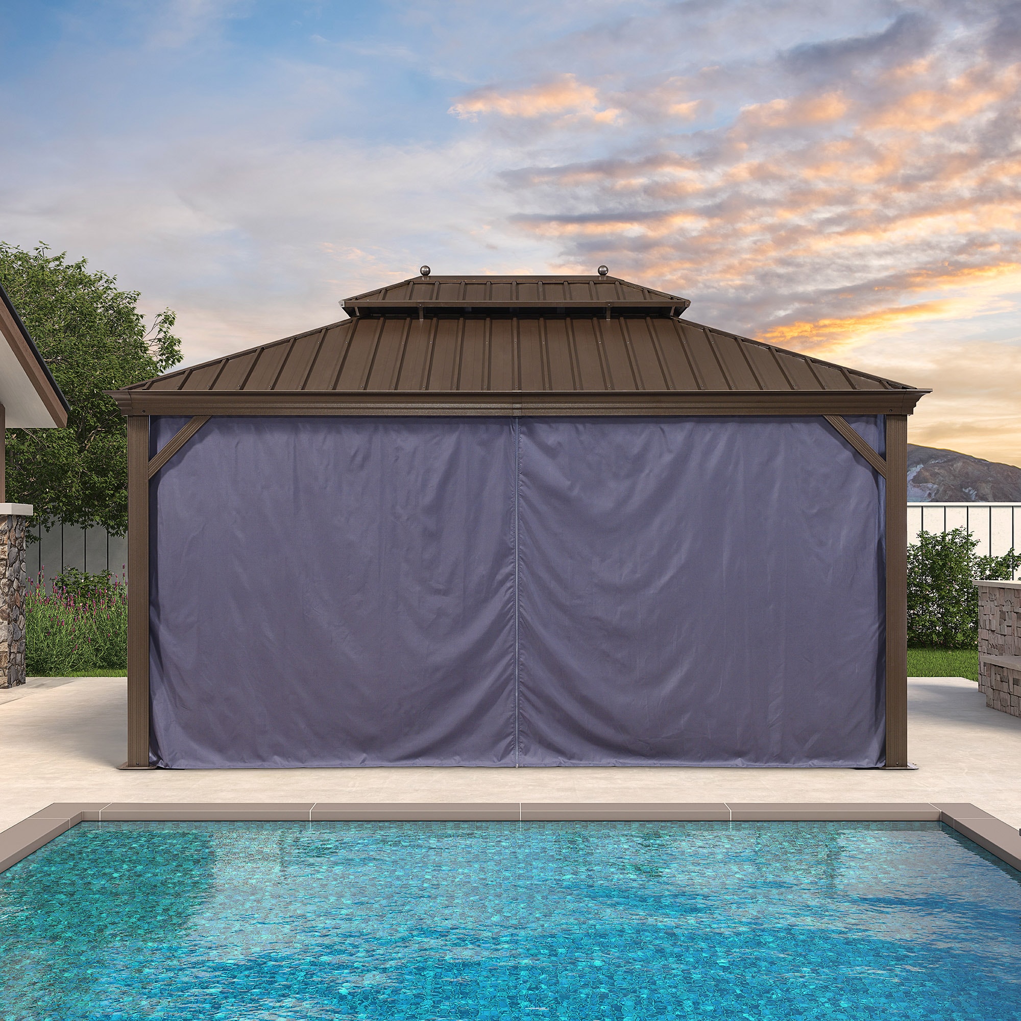 PURPLE LEAF LSMHS1014NB-H Wood-Resin-Gazebos - View #4