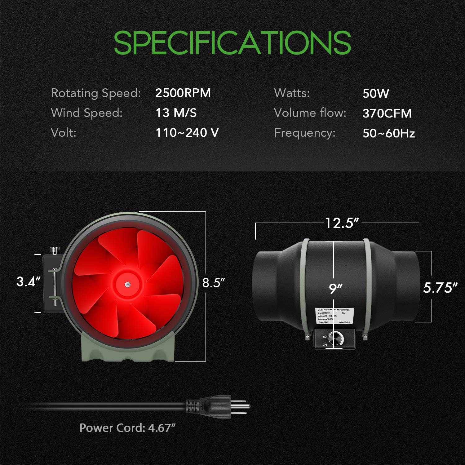 EdenDirect E-W1134P207753 Through-Wall-Fans - View #2