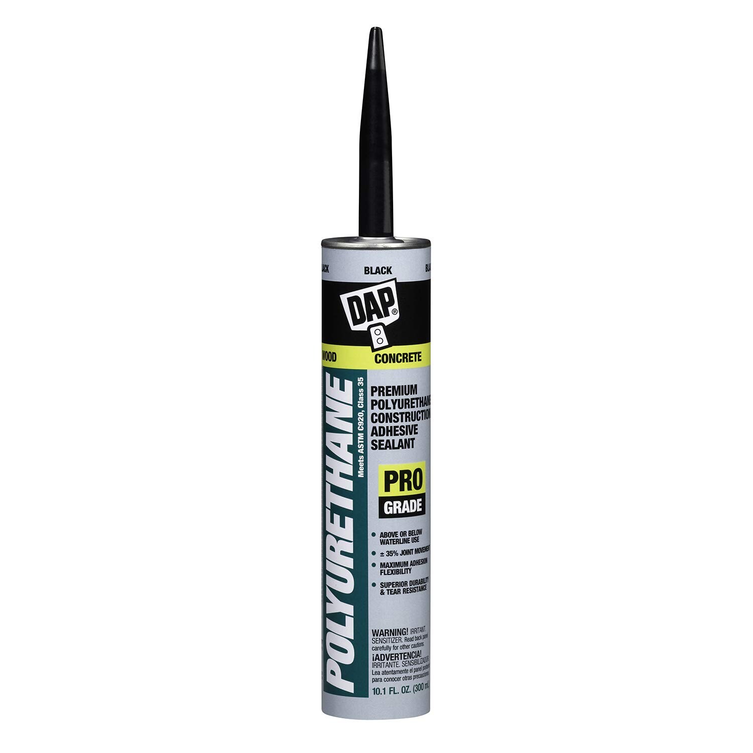 DAP  Polyurethane Construction Adhesive  Sealant Black 10.1 oz Cartridge
