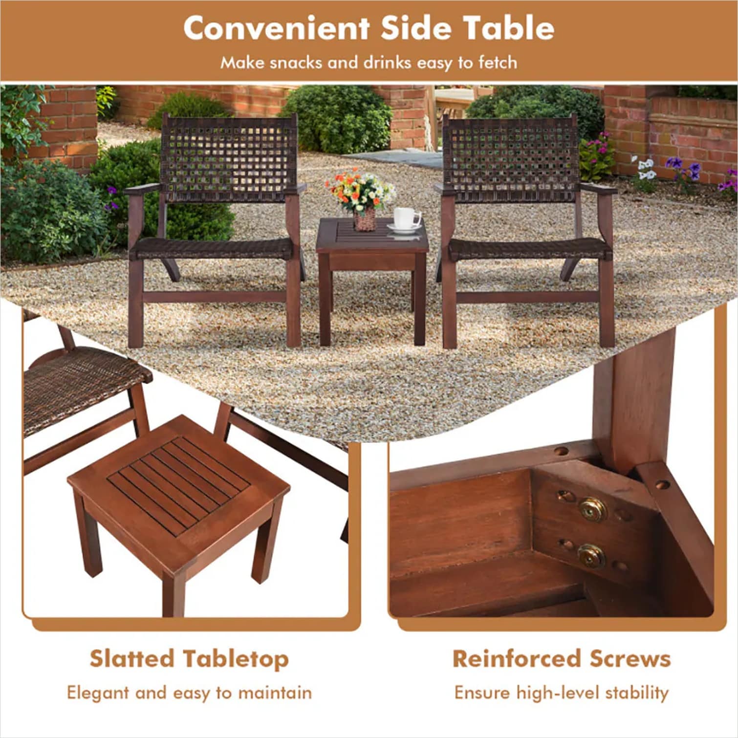 SunJet WJCAV4FXWDTC Patio-Conversation-Sets - View #2