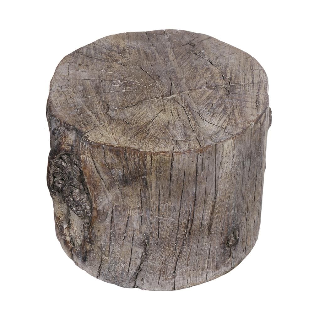 Benzara BM177185 5.9-in Brown Cement Barrel Garden Stool
