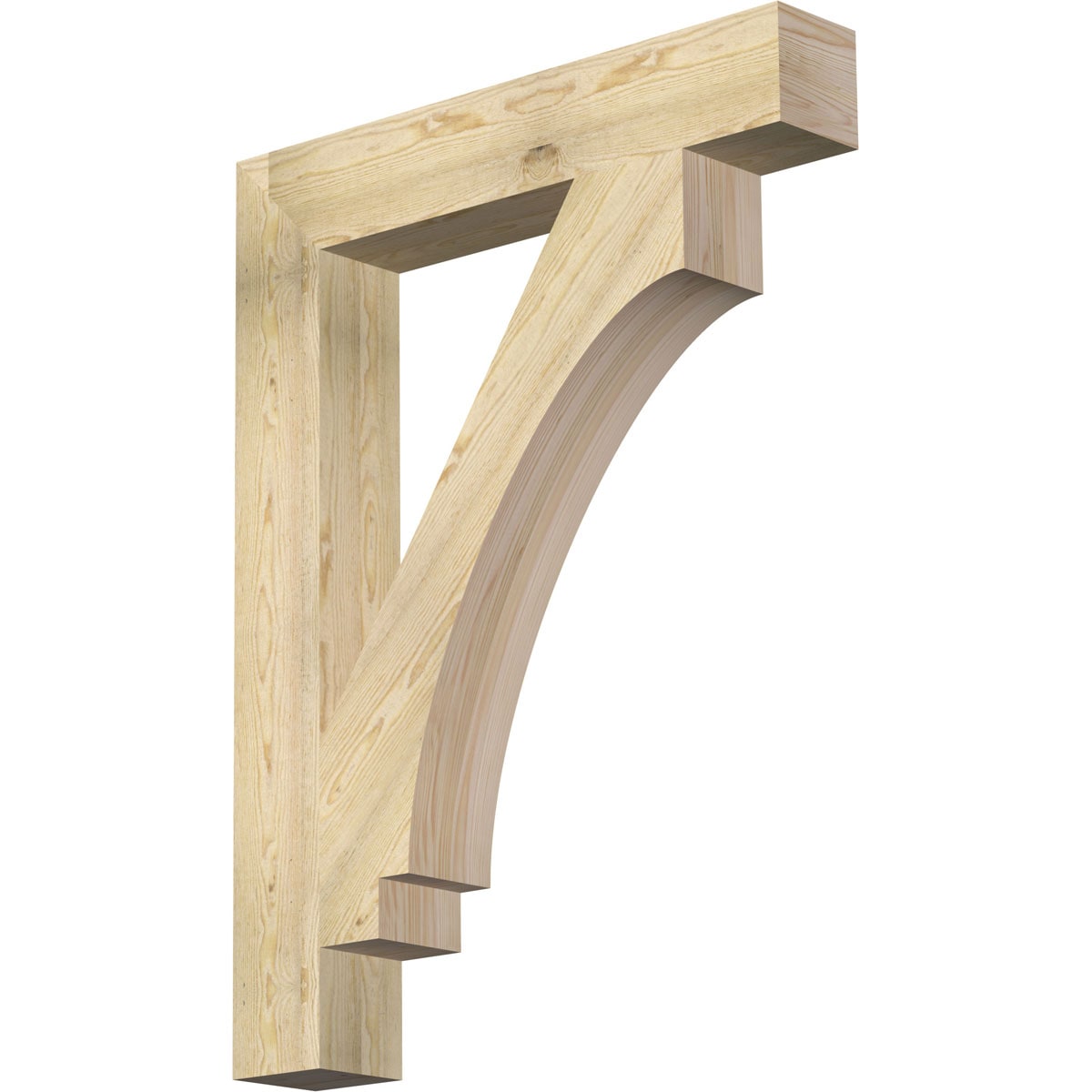 Ekena Millwork BKT06X36X48IMP05RDF Imperial Block Rough Sawn 6-in x 36-in x 48-in Douglas fir Brown Wood Standard bracket
