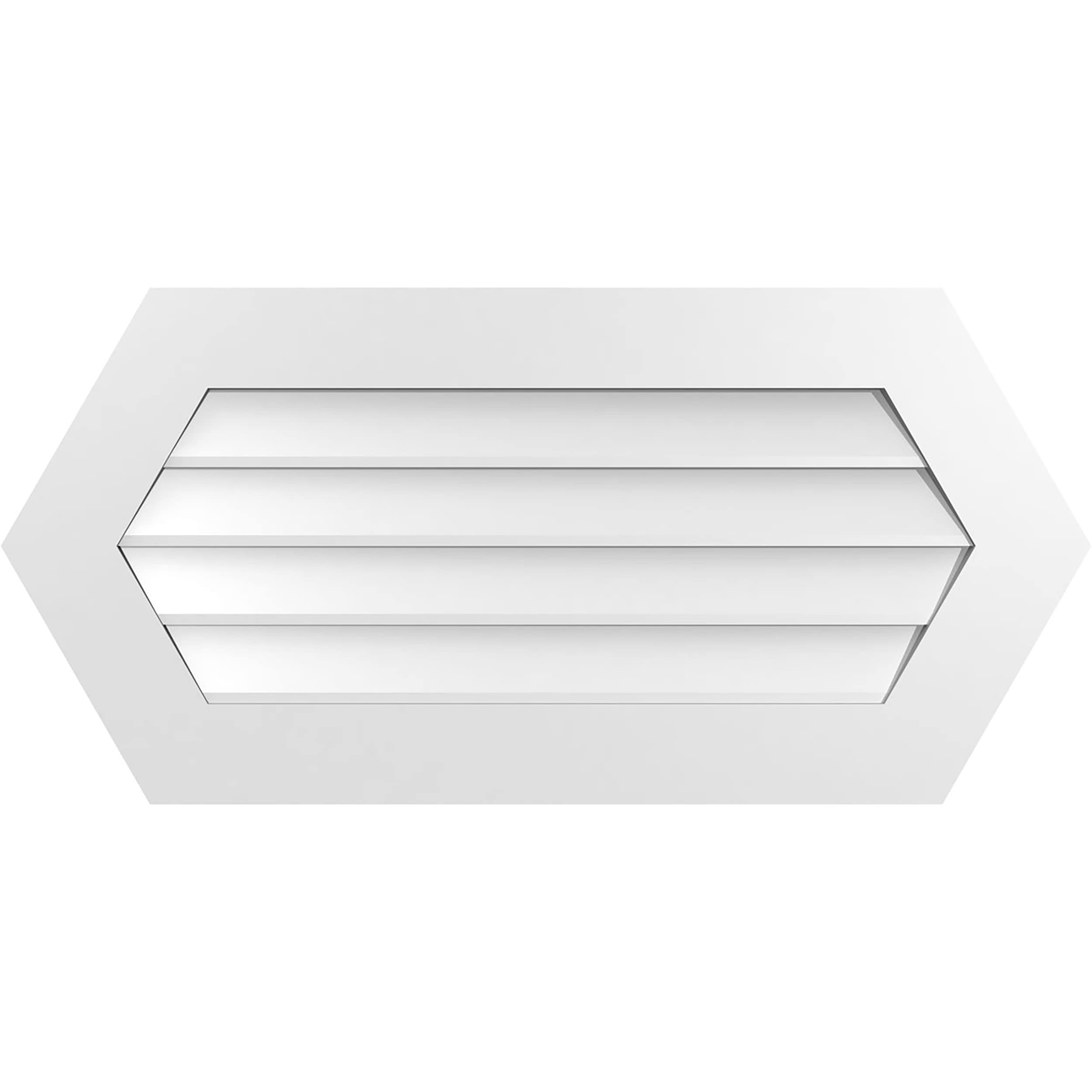Ekena Millwork GVPHP38X1801SN 38-Inches x 18-Inches Off-white Peaked PVC Gable Louver Vent