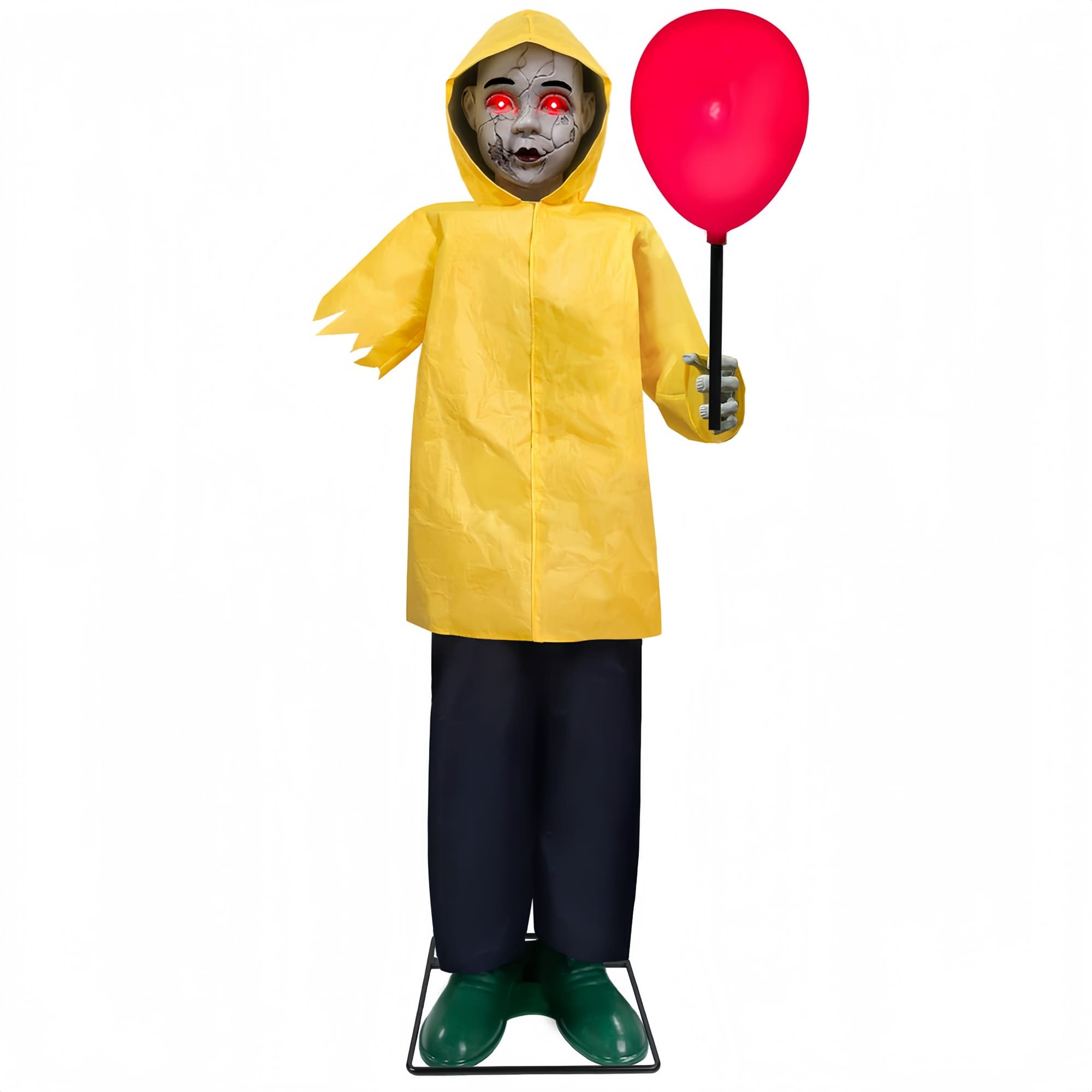 Numhew 16in W 4-Ft Sound Activated Halloween Animatronic Yellow Outdoor Scary Prop