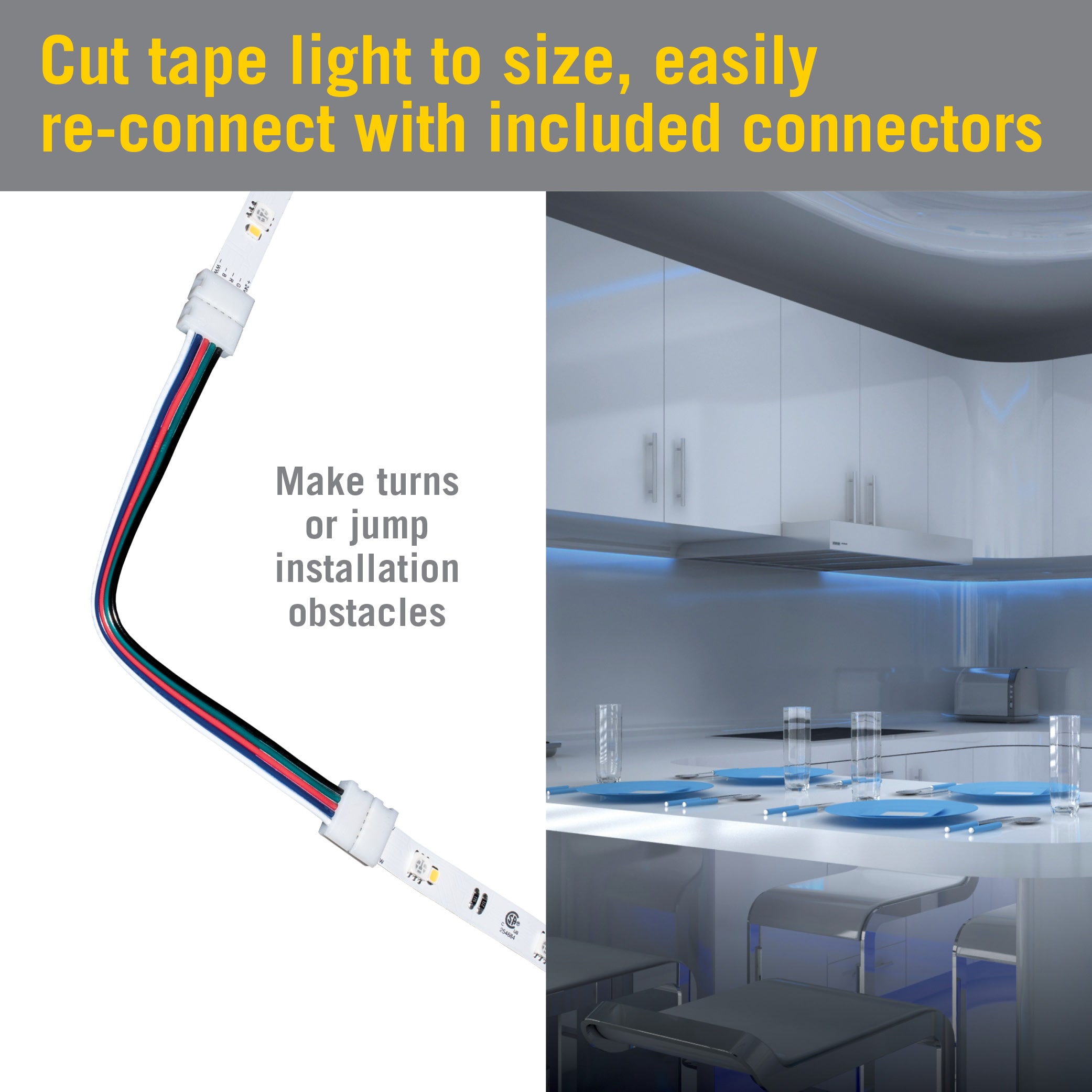 16ft Multicolor Smart LED Strip Light Kit with Remote