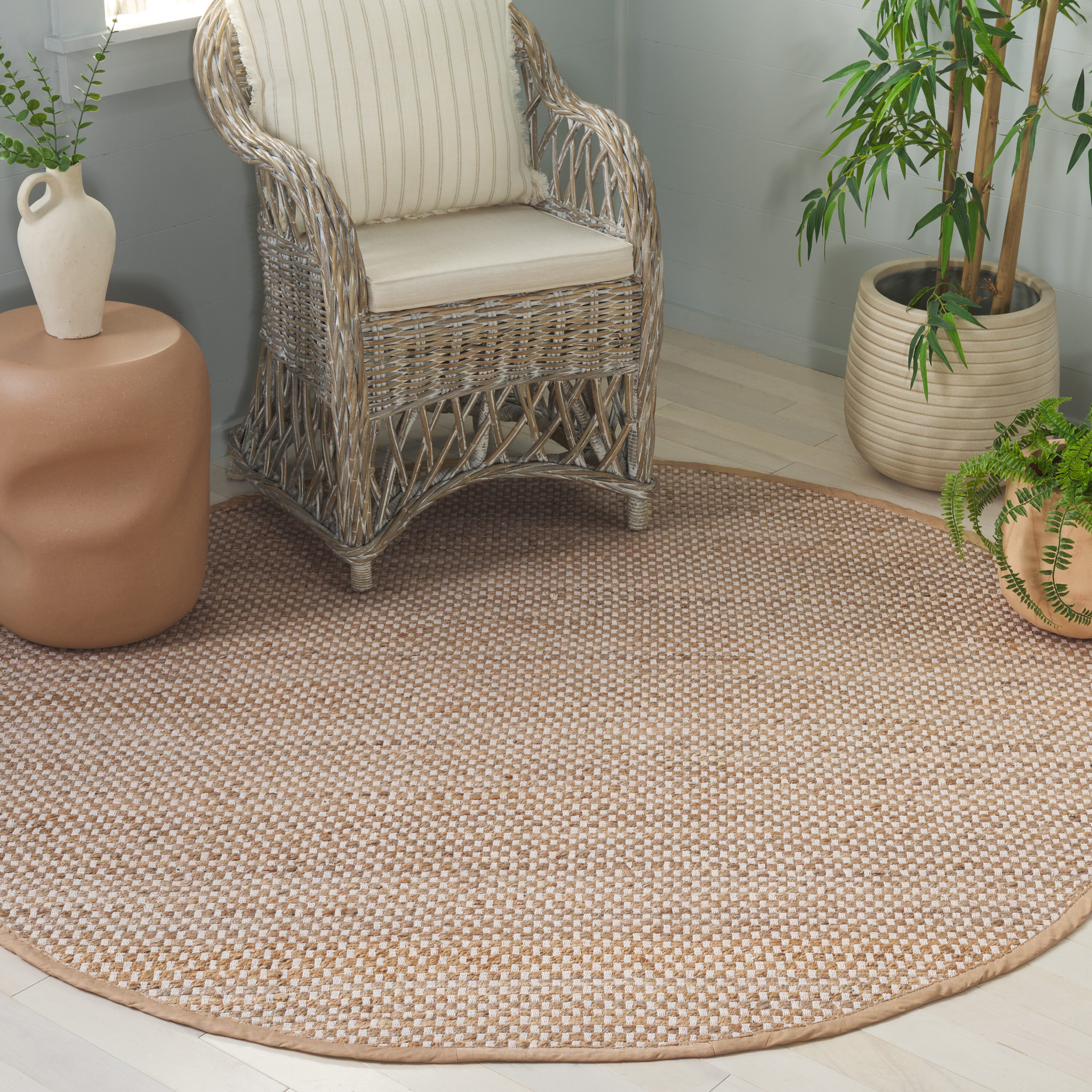  Montauk 978 Natural/Yellow Solid / Tonal 6ft x 6ft Round Rug