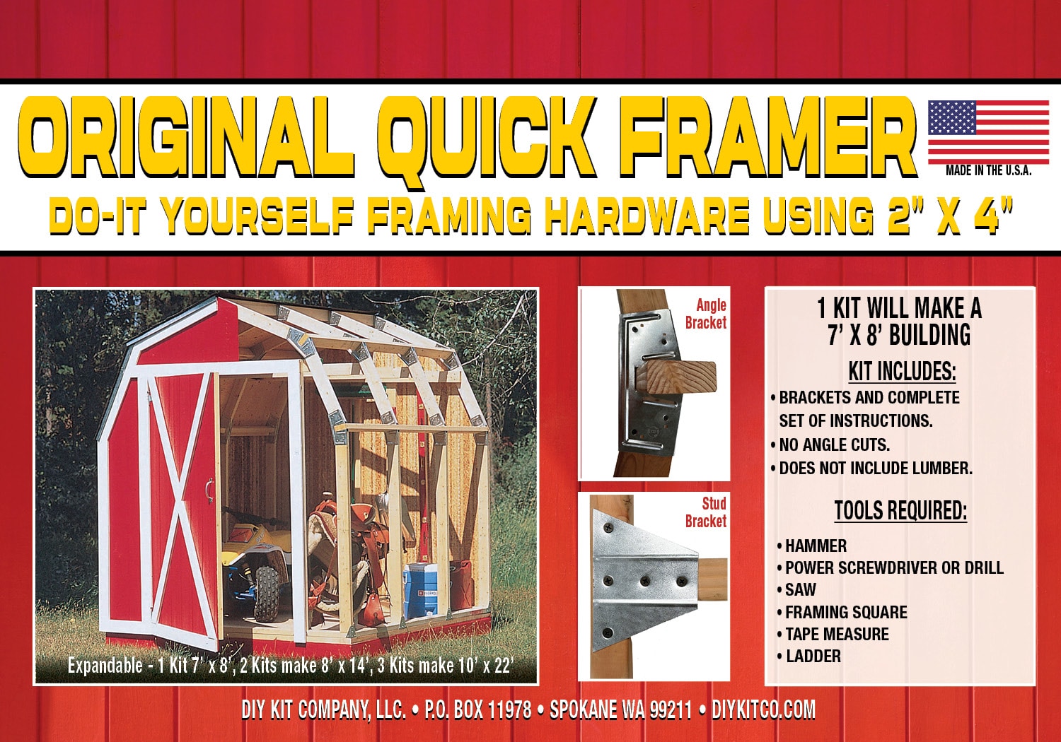 DIY Kit Company QF1 7-ft x 8-ft Gambrel Style Outdoor Storage Shed with 1 Doors
