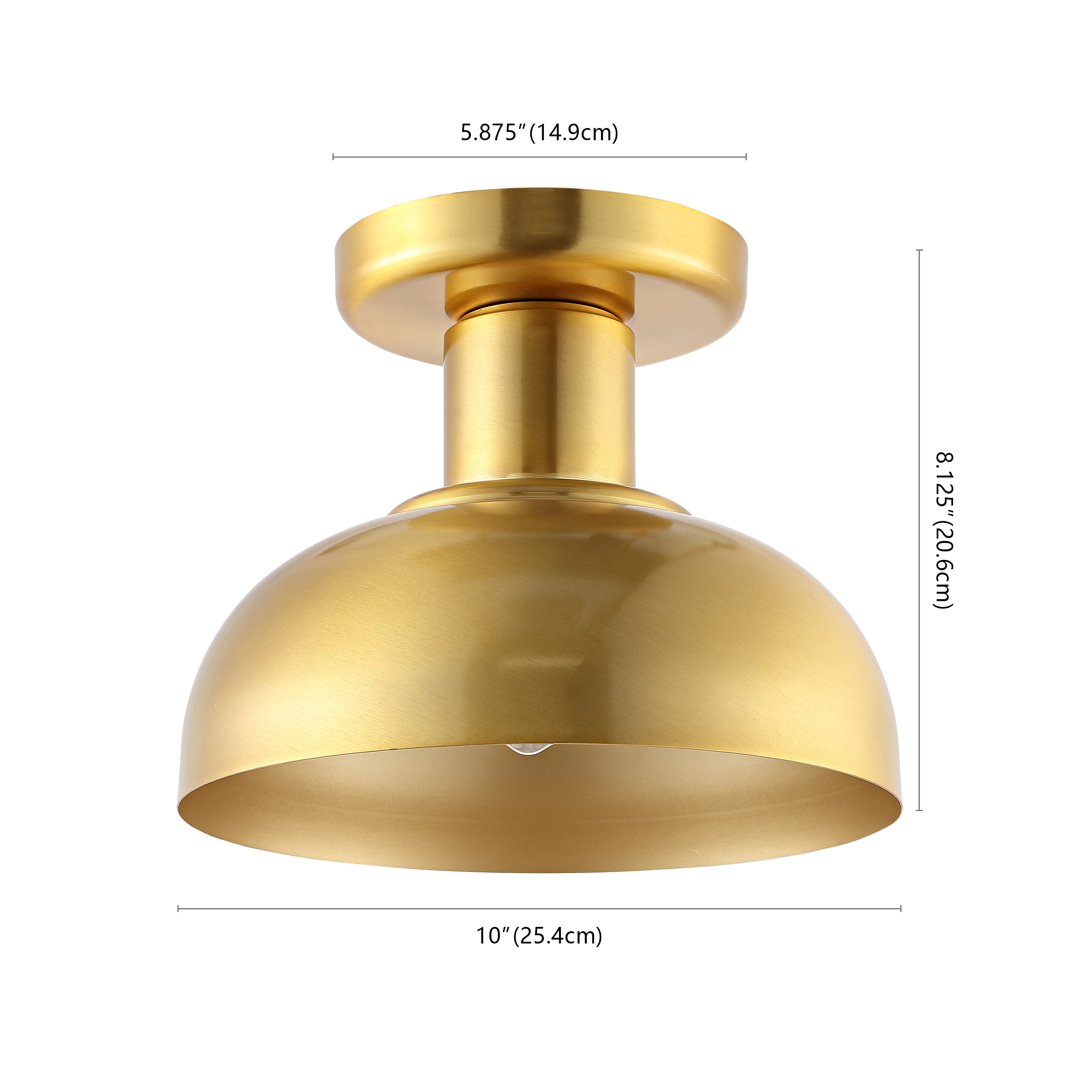 Helm 13" Brass and Glass LED Flush Mount Light