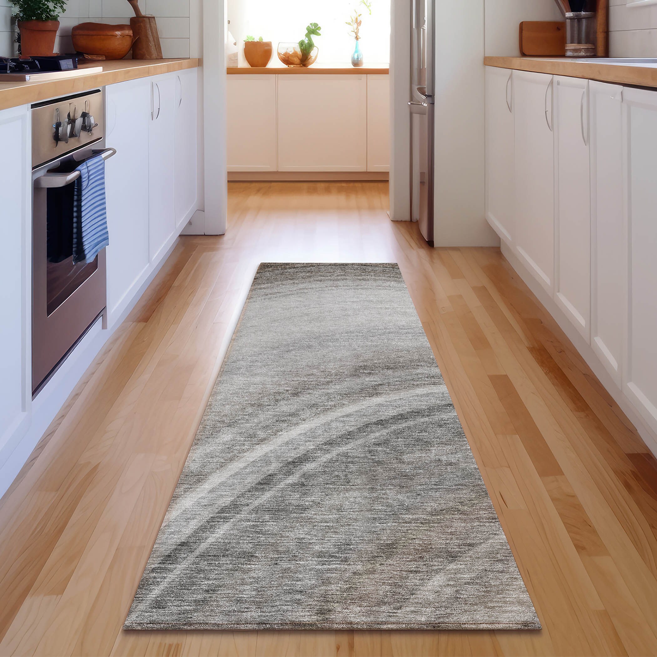 Addison Rugs AMF584GY2X8 Mayfield AMF584GY 2 x 7 (ft) Loomed Polyester Gray Rectangular Indoor Geometric Machine washable Area rug
