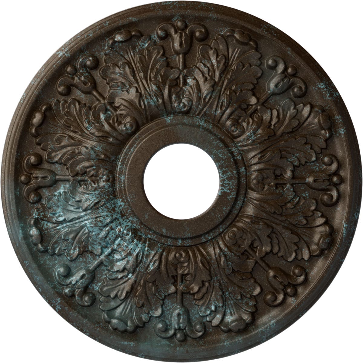 Ekena Millwork CM16APBBS Apollo 16.5-in W x 16.5-in L Painted Bronze Blue Patina Polyurethane Whole Ceiling Medallion