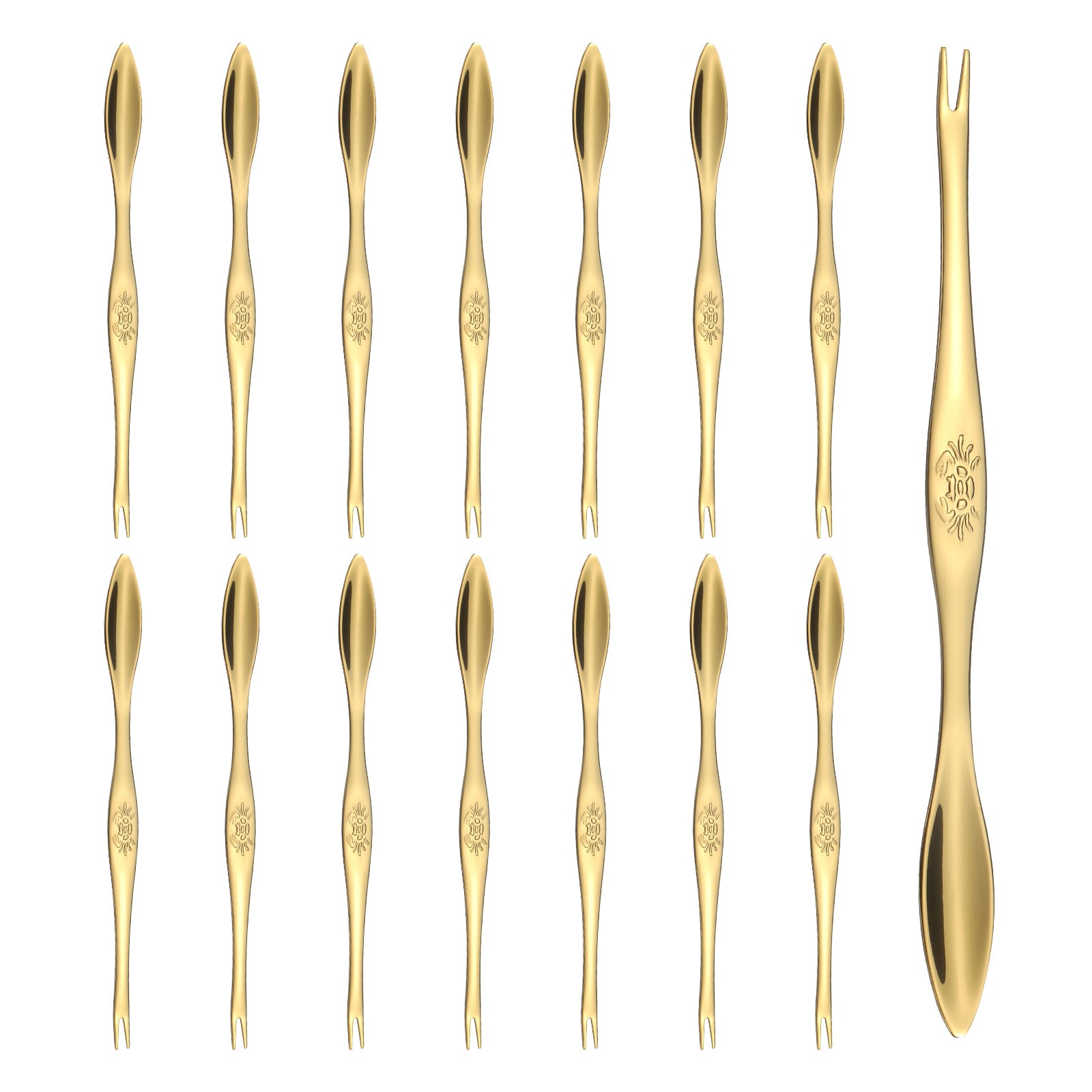 Unique Bargains 15pcs Stainless Steel Crab Forks 6.5 Inch Seafood Forks Crab Legs Cracker Utensils Seafood Picks Tools for Lobster Crab Crawfish Prawns and Shrimp Seafood (Gold) #S26060500UX4164