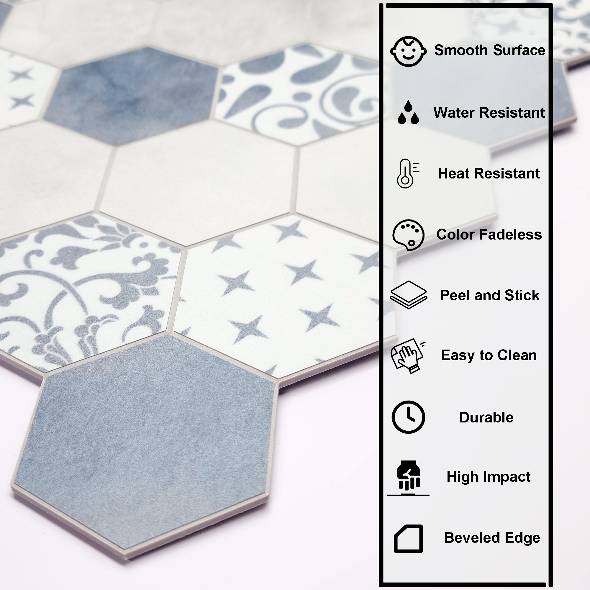 SUNWINGS HEX48-GREY-10 Ceramic-Tile - View #3