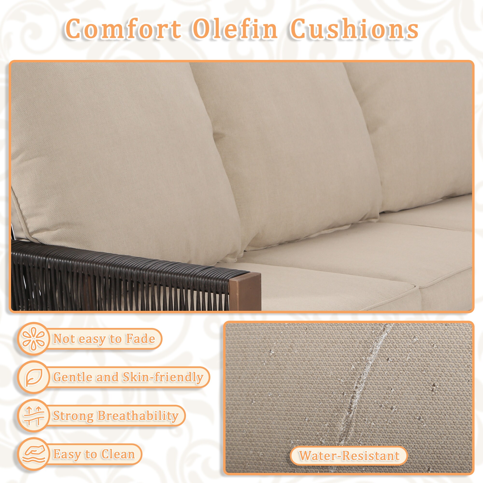 Gardenbee MA05-A0234-BGE Patio-Conversation-Sets - View #5