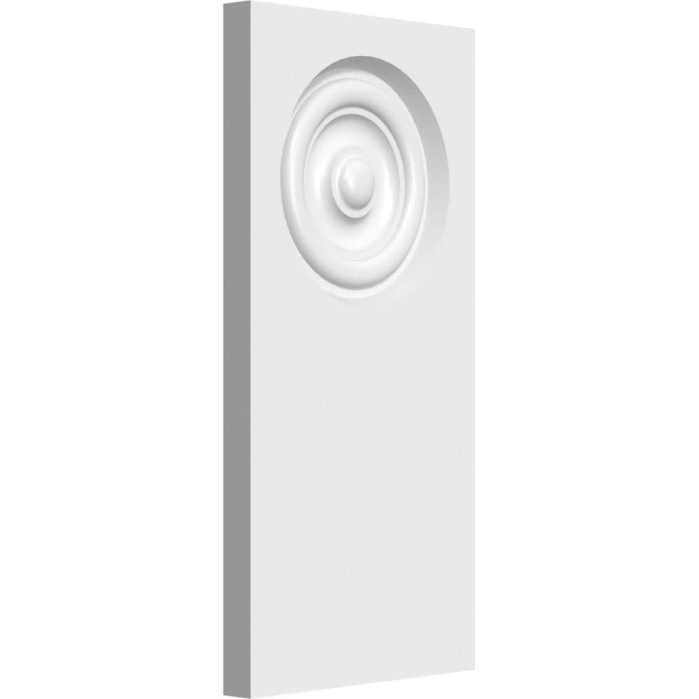 Ekena Millwork PBP045X090X050FOS02 Standard Foster Bullseye with Square Edge 4.5-Inches x 9-Inches Primed PVC Plinth