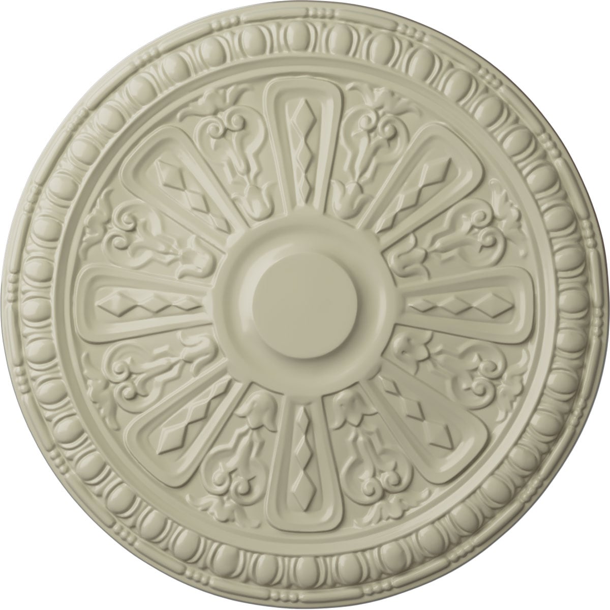Ekena Millwork CM18RA2CYF Raymond 18-in W x 18-in L Painted Clear Yellow Polyurethane Whole Ceiling Medallion