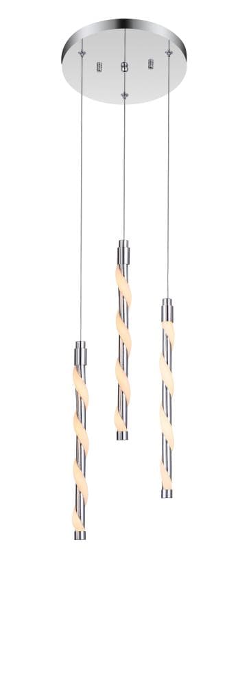 CWI Lighting 7122P12-3-601 Aegeus Chrome Modern/Contemporary Geometric LED Hanging Pendant Light
