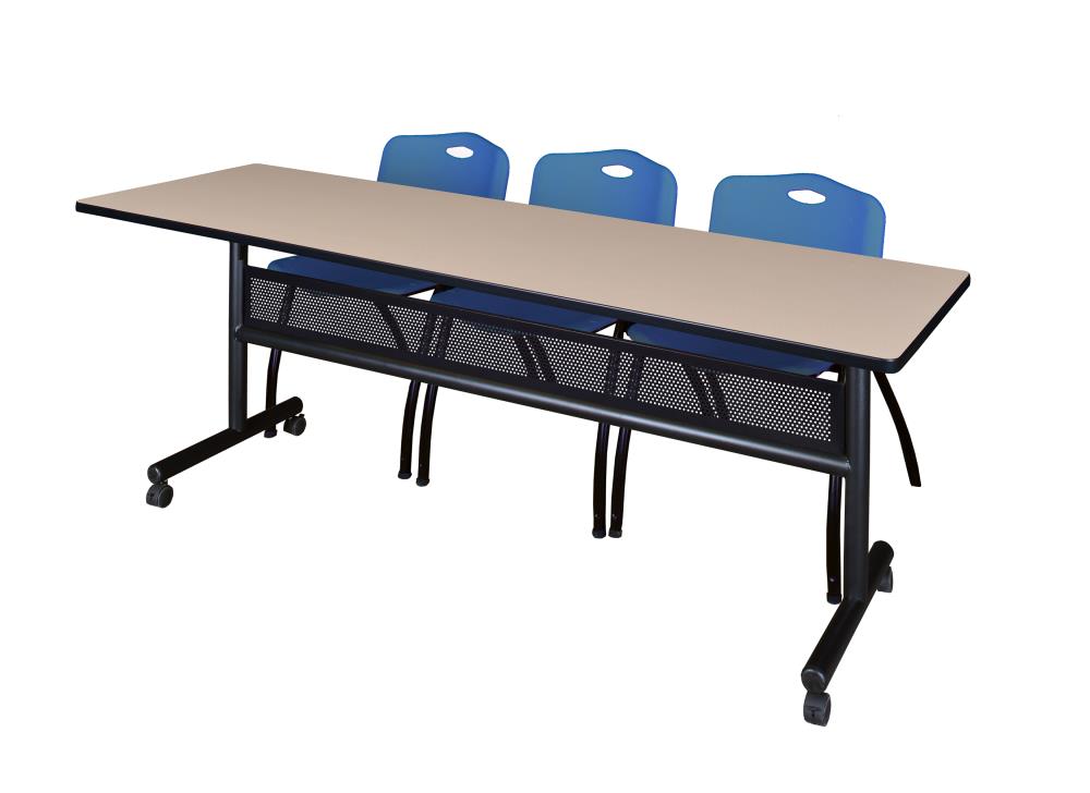 Regency MKFTM8424BE47BE Training Off-white 4-Person Training Table (84-in W x 29-in H)