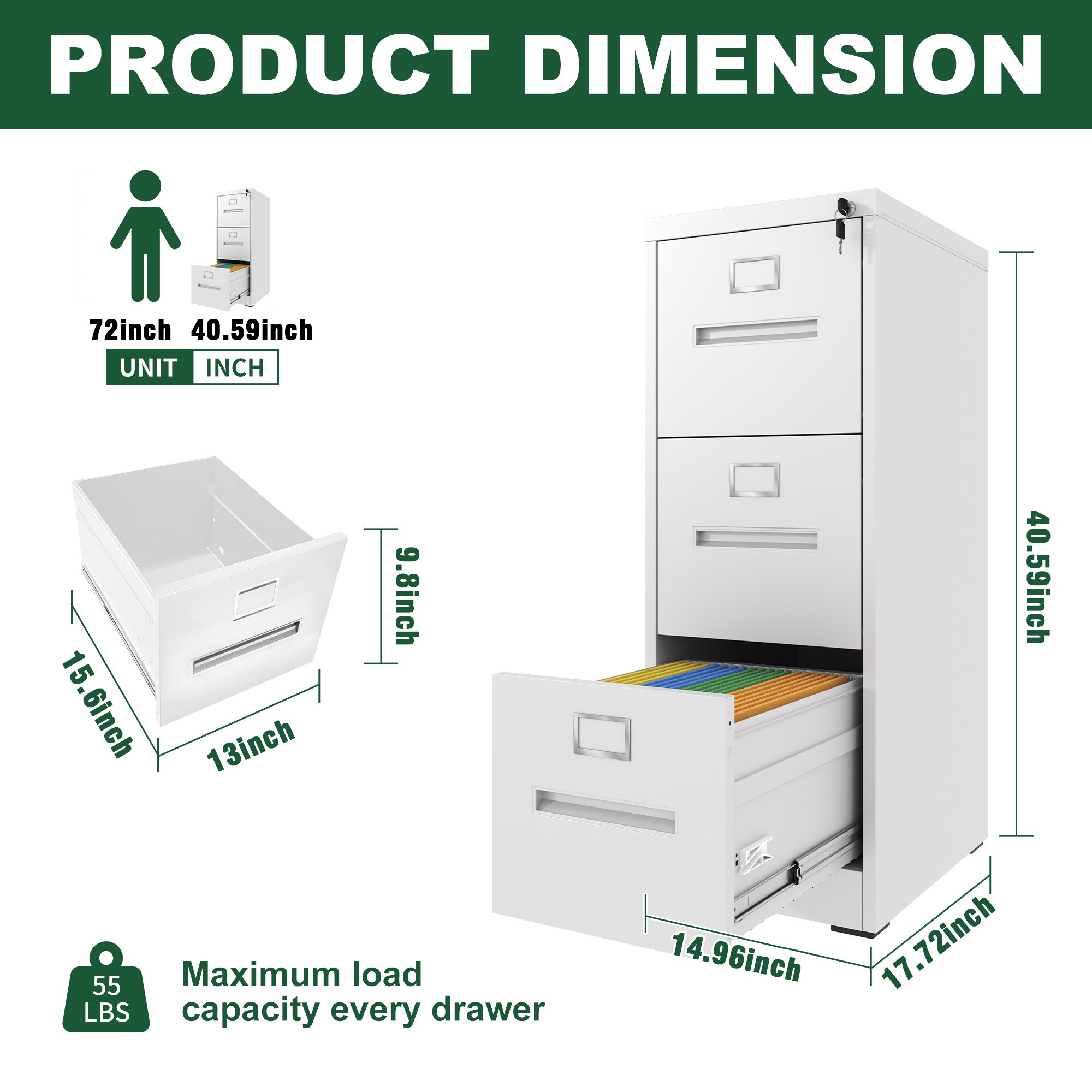 Kahomvis O4-QPMAKE-12 Storage-Cabinets - View #3