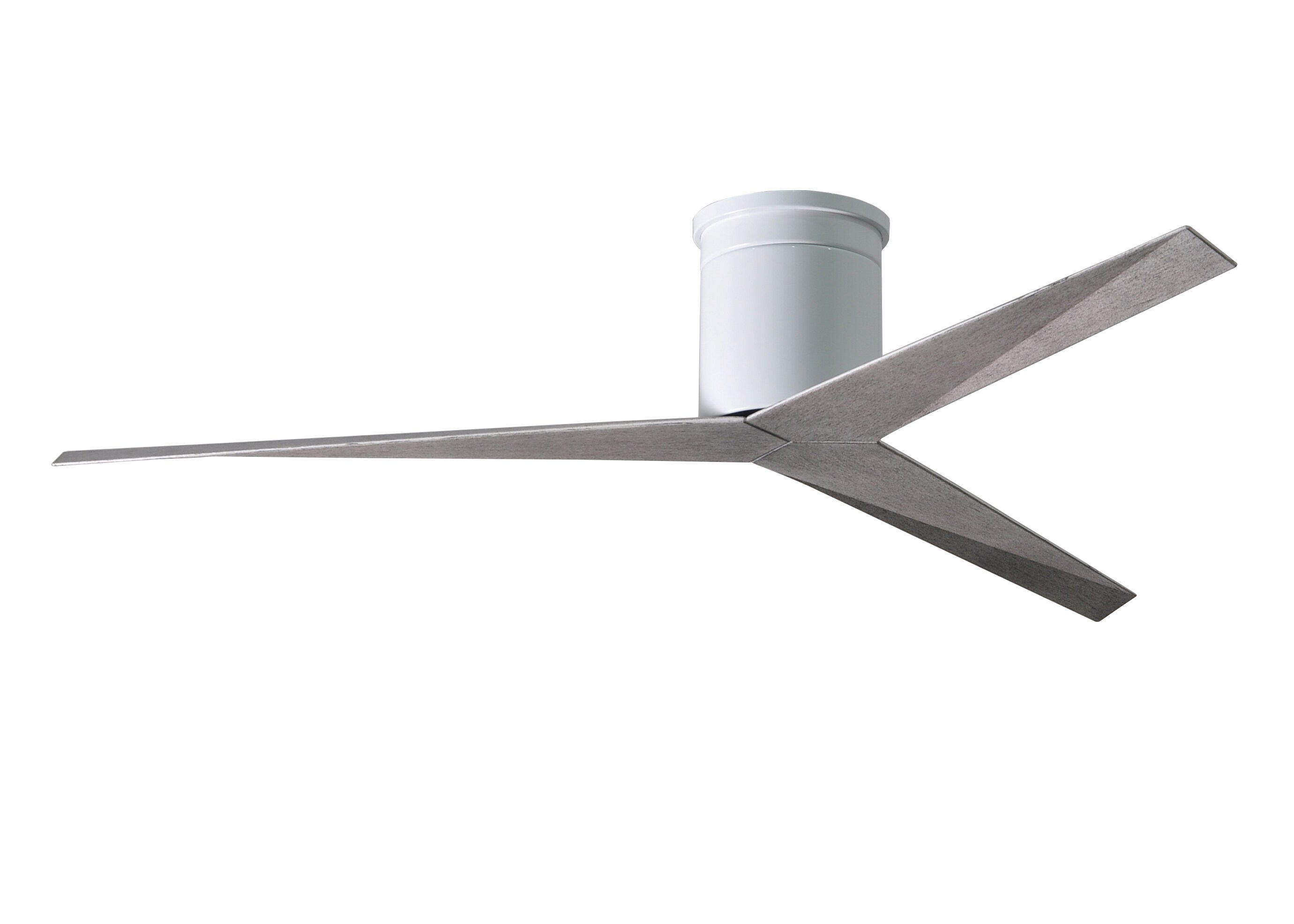Eliza 56-in Gloss White Indoor/Outdoor Flush Mount Ceiling Fan with Remote (3-Blade) | - Matthews Fan Company EKH-WH-BW