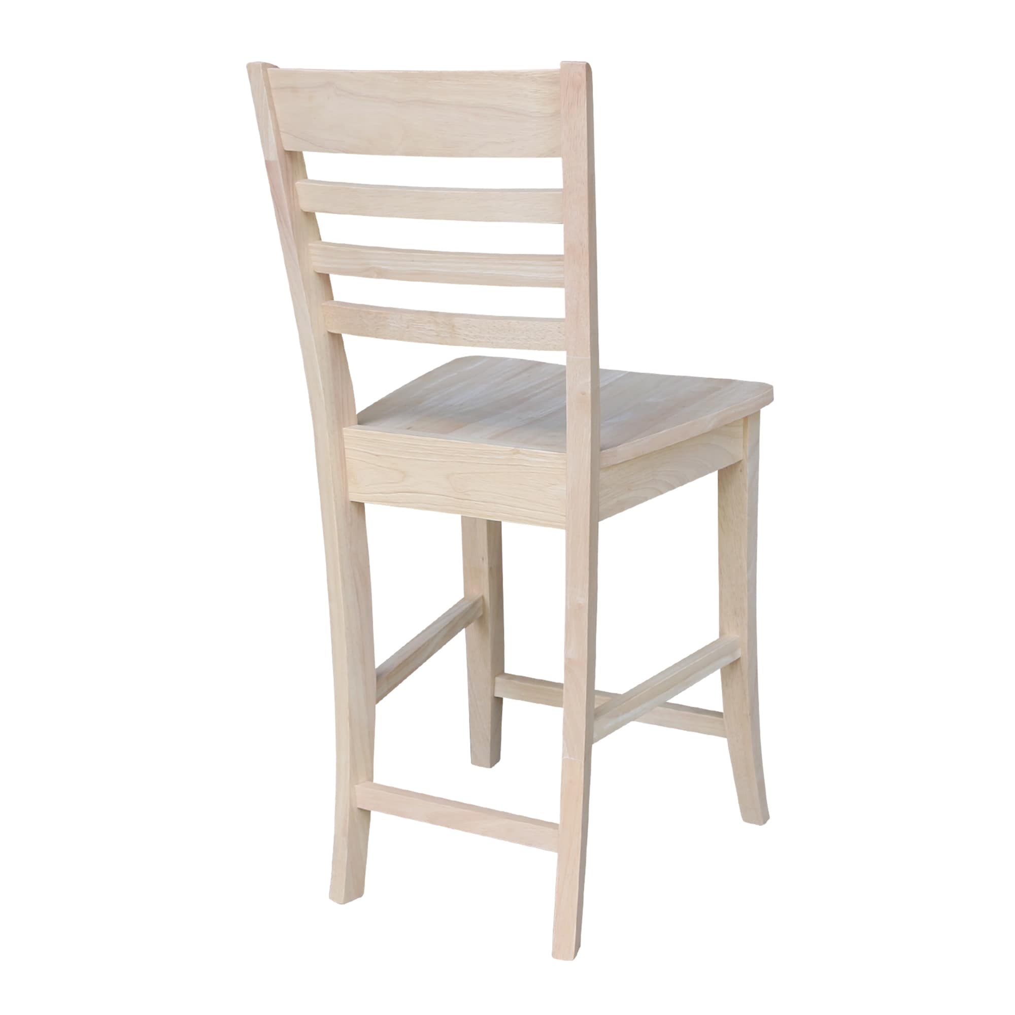 International Concepts Unfinished 24-in H Counter height Wood Bar Stool ...