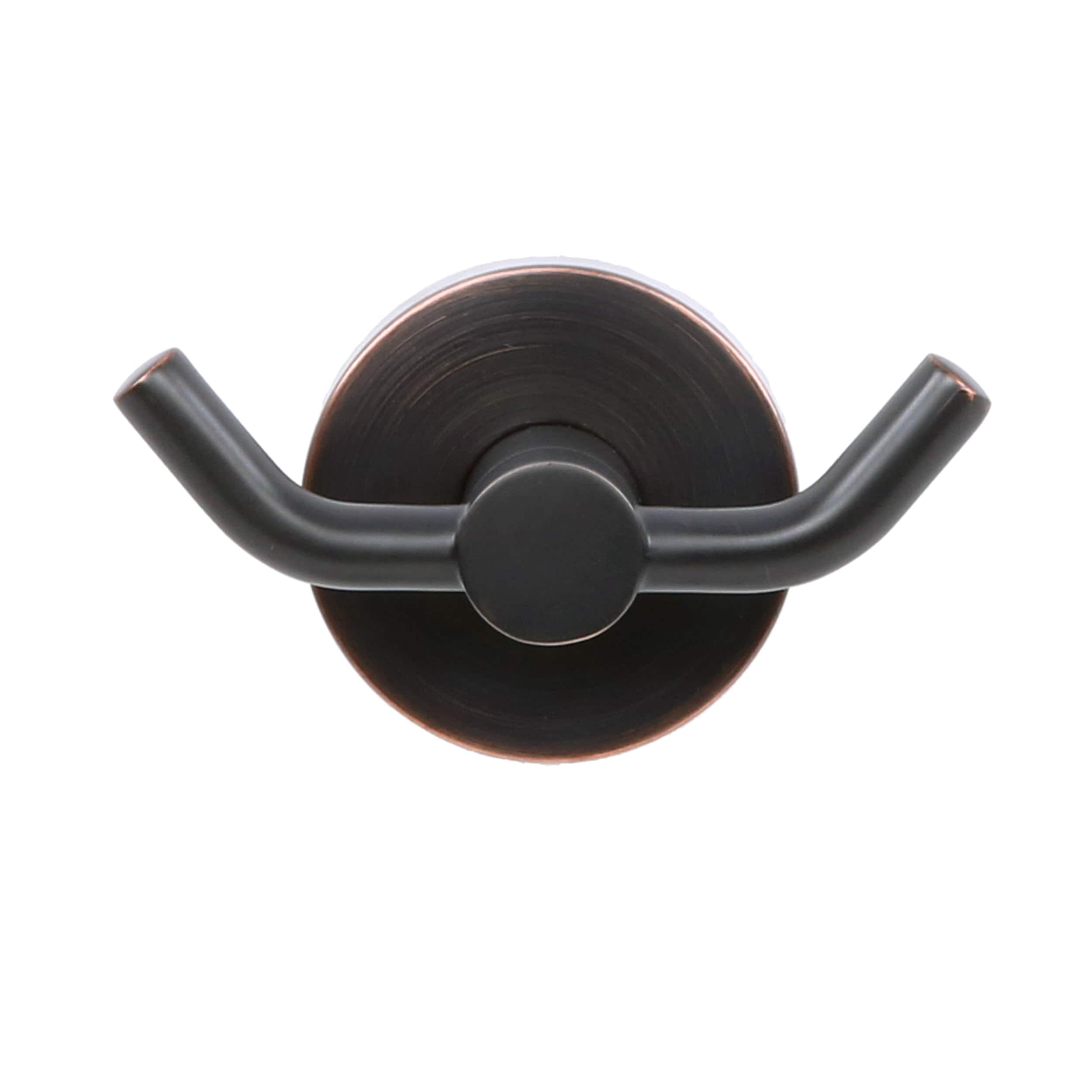 allen + roth Salem Oil-Rubbed Bronze Double-Hook Wall Mount Towel Hook in  the Towel Hooks department at