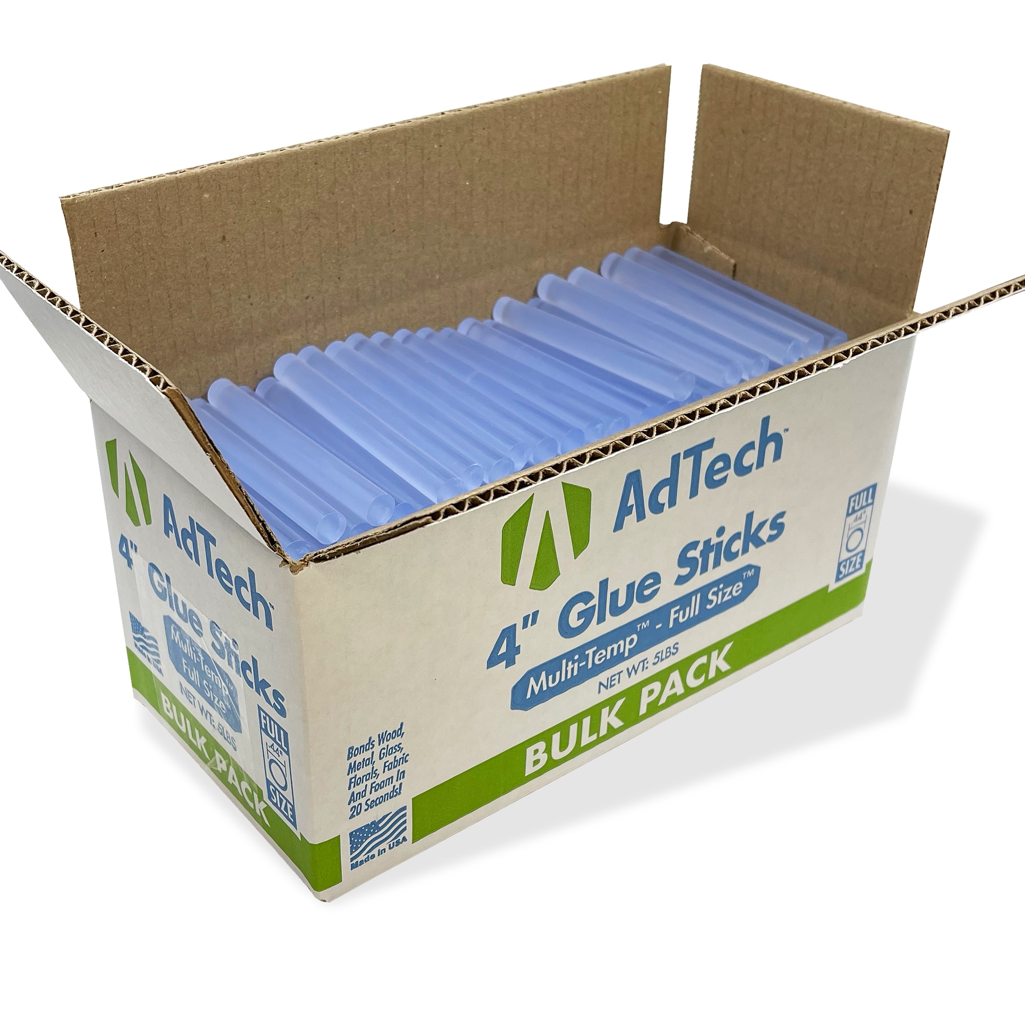AdTech Hot Glue Sticks Bulk Pack - Clear, 4 inches, 0.44 inches