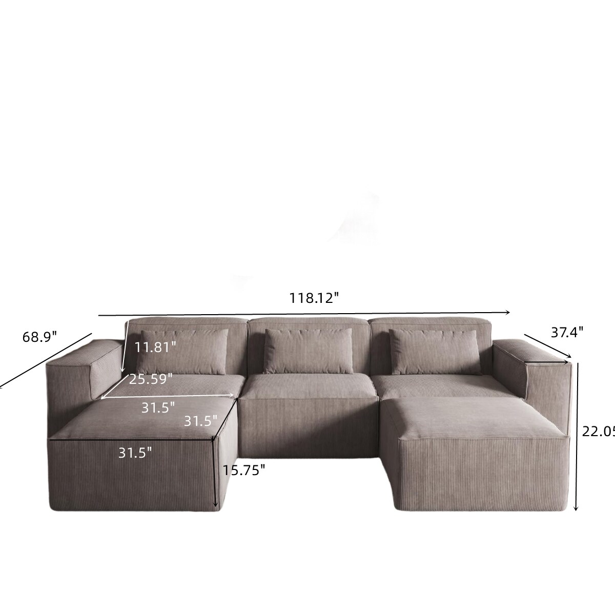 BuotiqHom DH-SF3+2-130BR Sofas-Loveseats - View #2