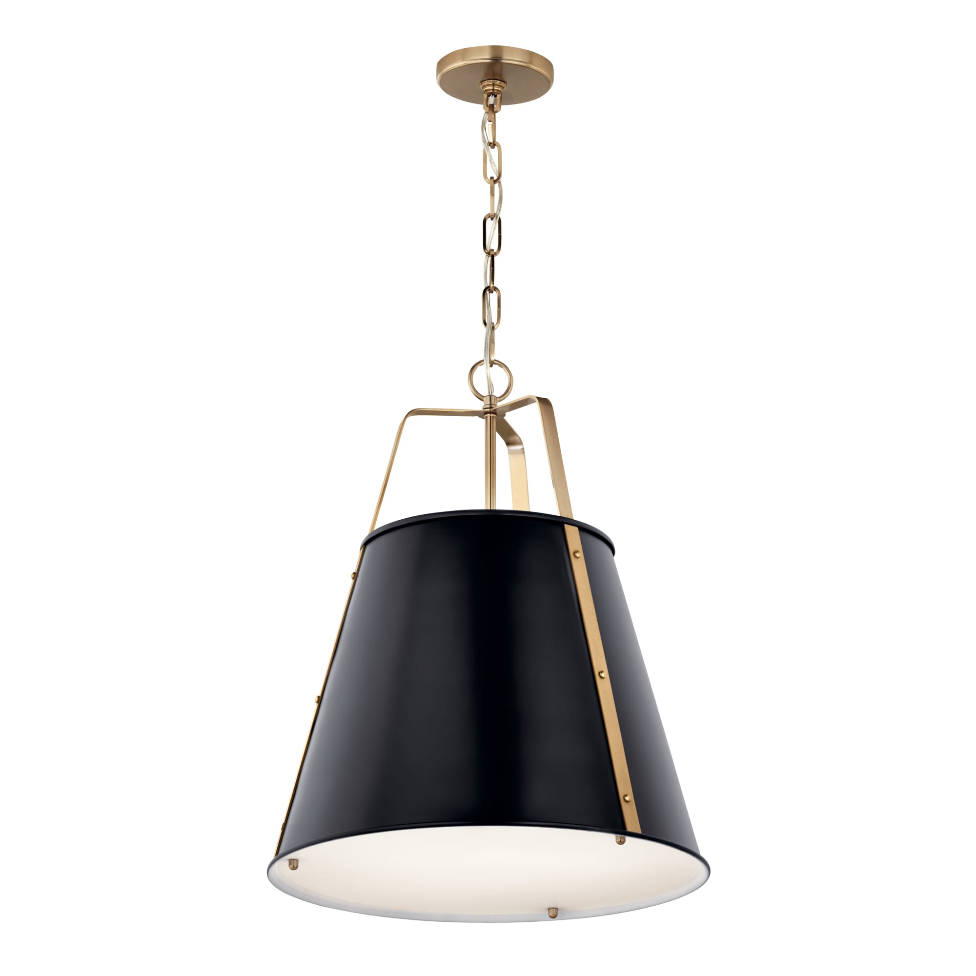 Kichler 52711BK Etcher 2 -Light Black Traditional Etched glass Cone Medium Hanging Pendant light