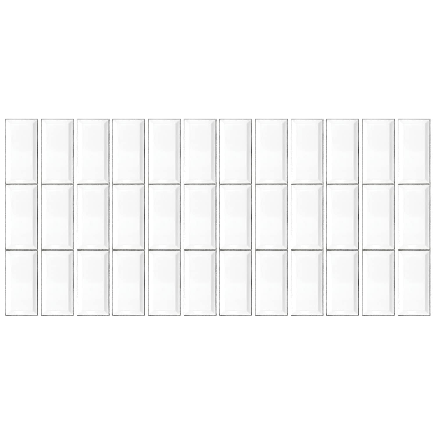 White and Gray Subway Tile Peel and Stick Wall Decals