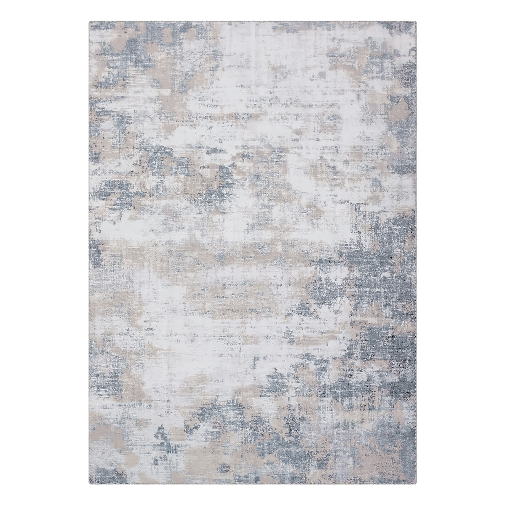 Qeetex SUNNY-PHO-15R2H5YD 9 x 12 ft Polyester Grey/Taupe Rectangular Indoor Modern Abstract Machine Washable Area Rug