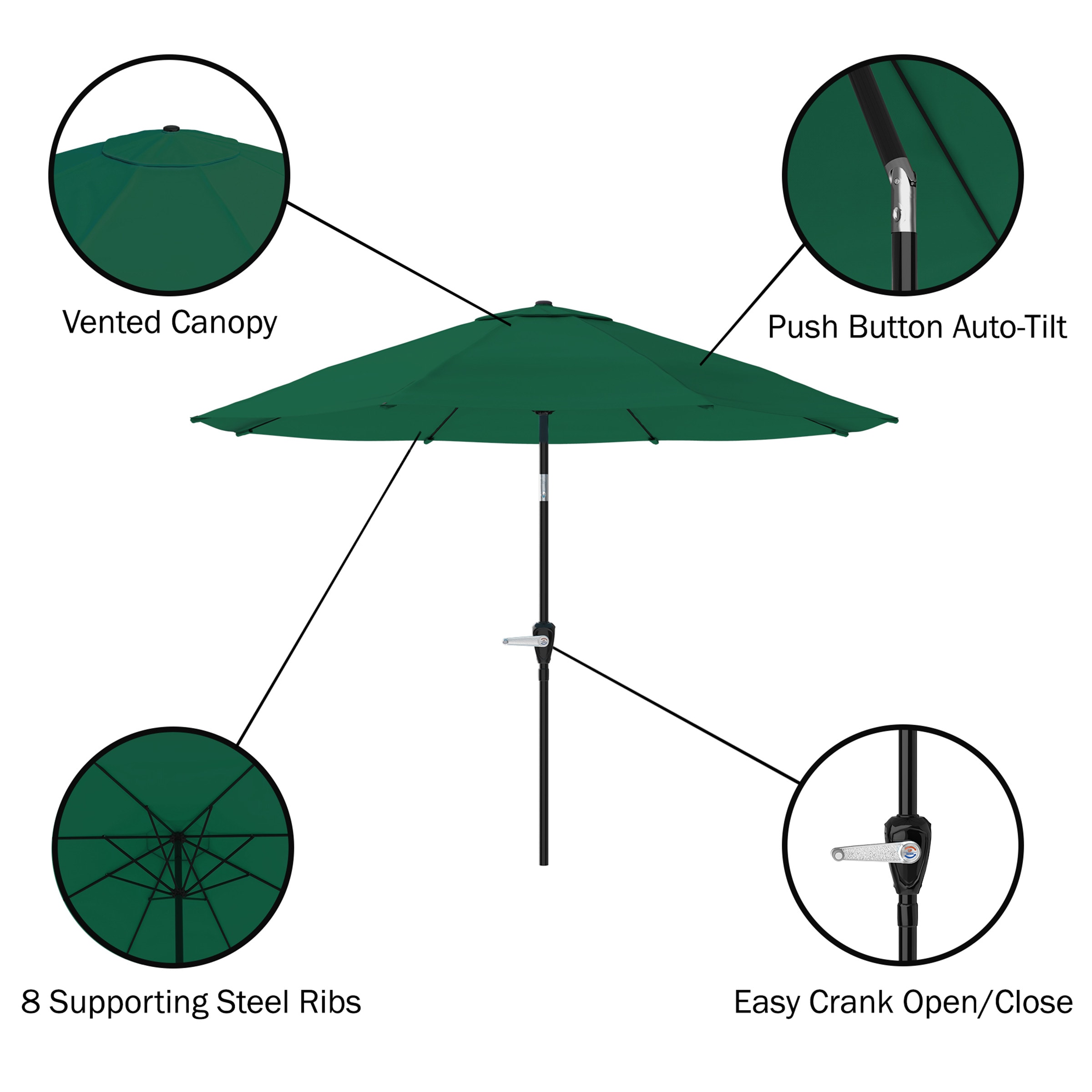 Pure Garden 50-LG1034B Umbrellas-2 - View #4
