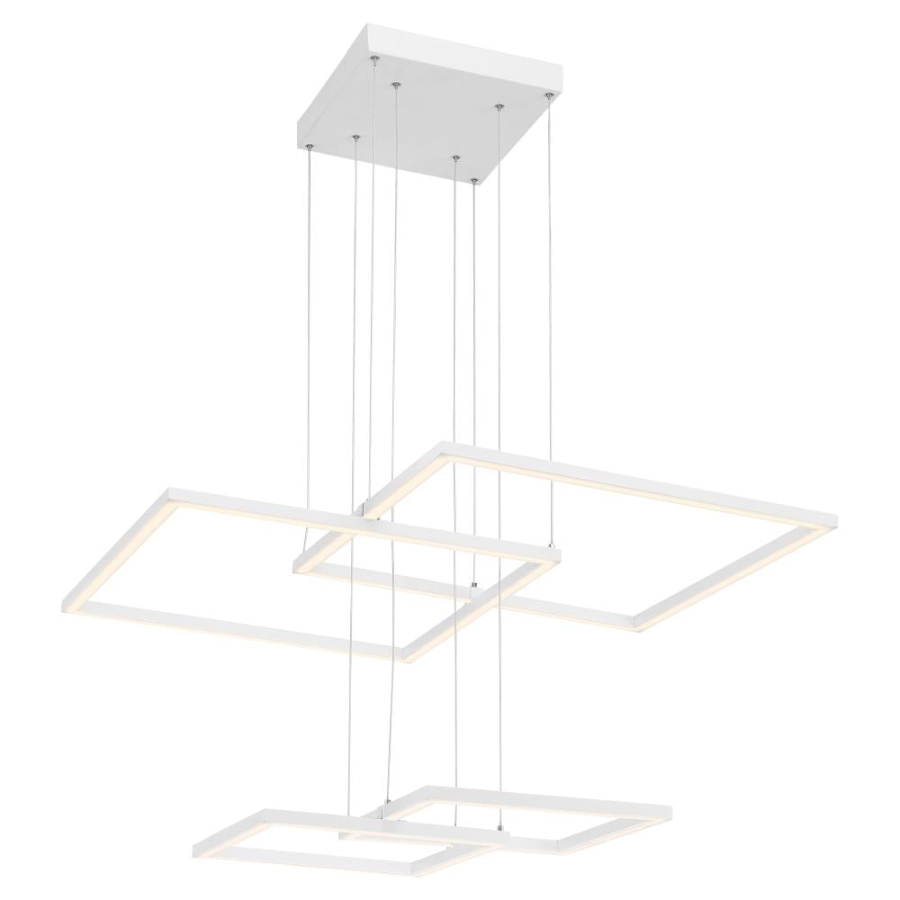Access Lighting 63968LEDD-WH/ACR Squared White Modern/contemporary Geometric Integrated LED Large Hanging Pendant light