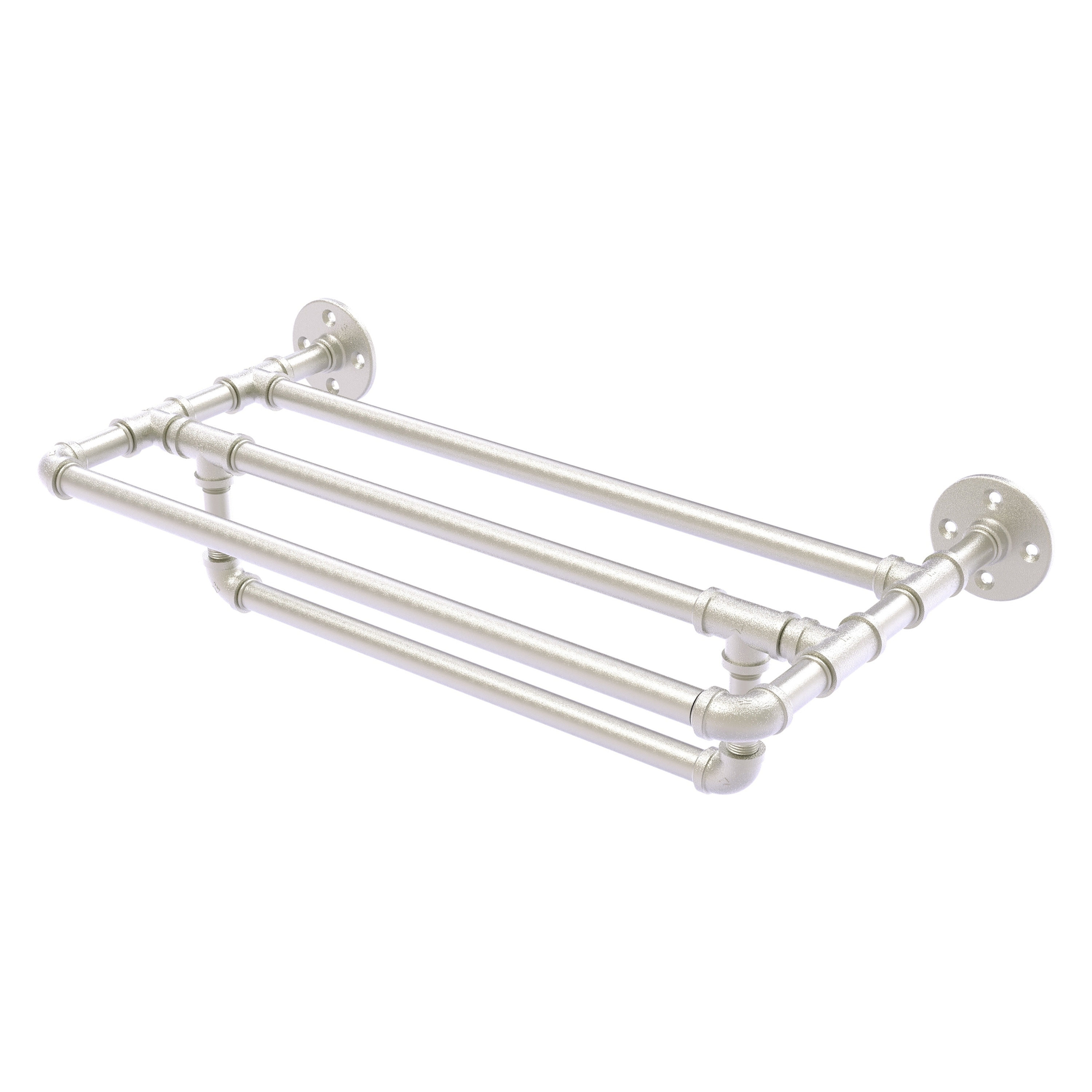 Allied Brass P-240-36-TSTB-SN Pipeline 36-in double Satin Nickel Wall mount Double Towel Bar