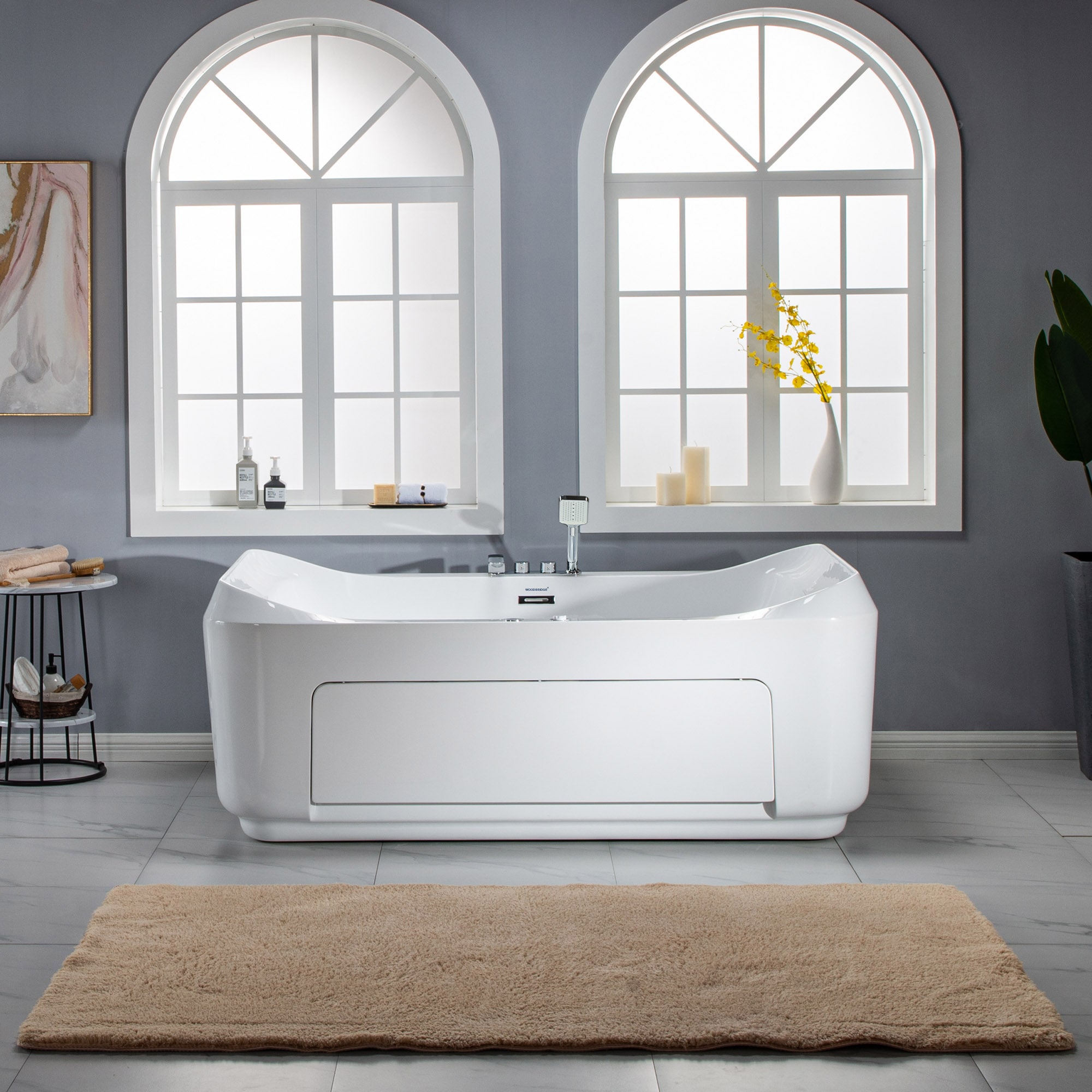 Woodbridge BTS0091 47.25-in x 70.88-in White with Chrome Trim