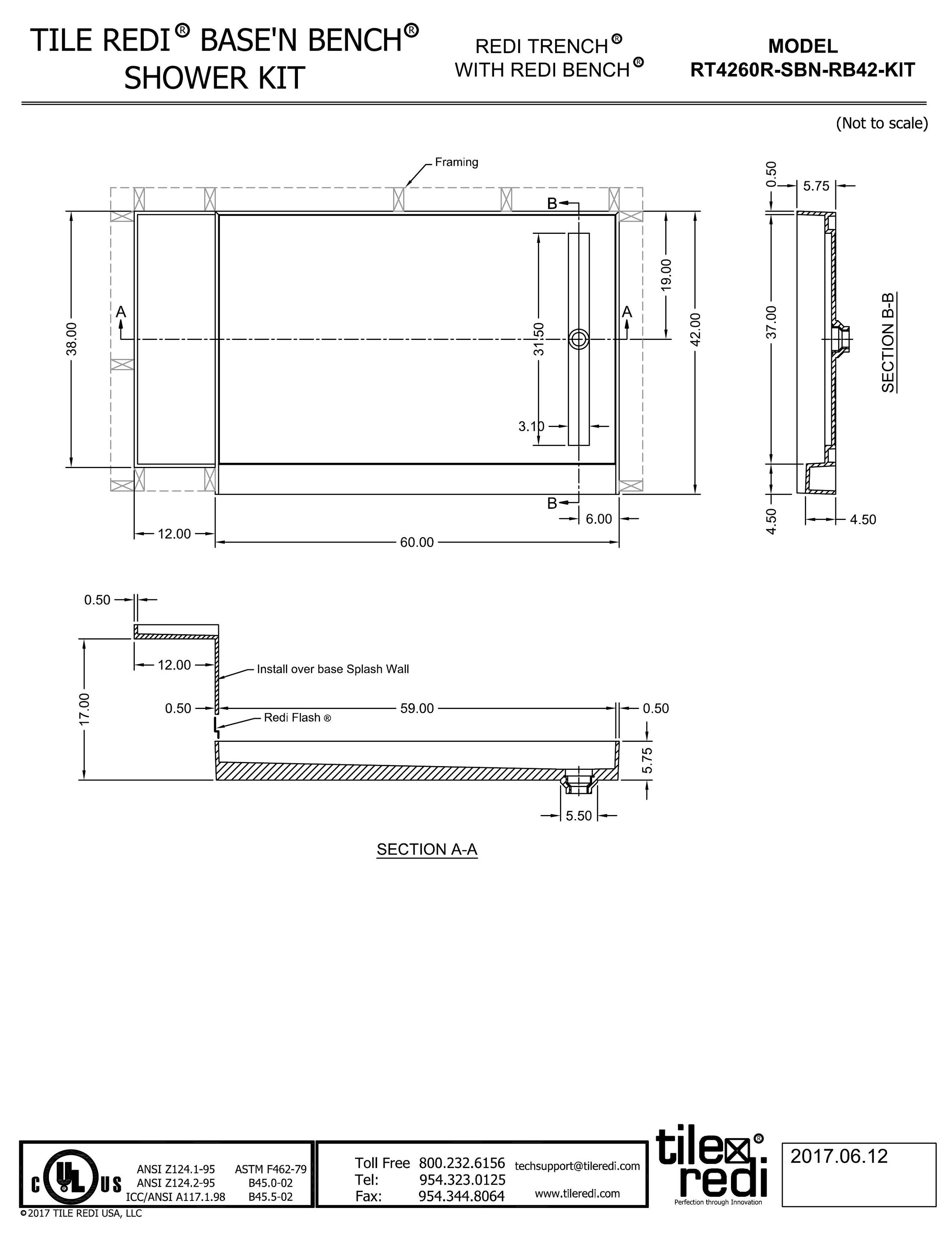 Tile Redi RT4260R-SBN-RB42-KIT Shower-Floors - View #9