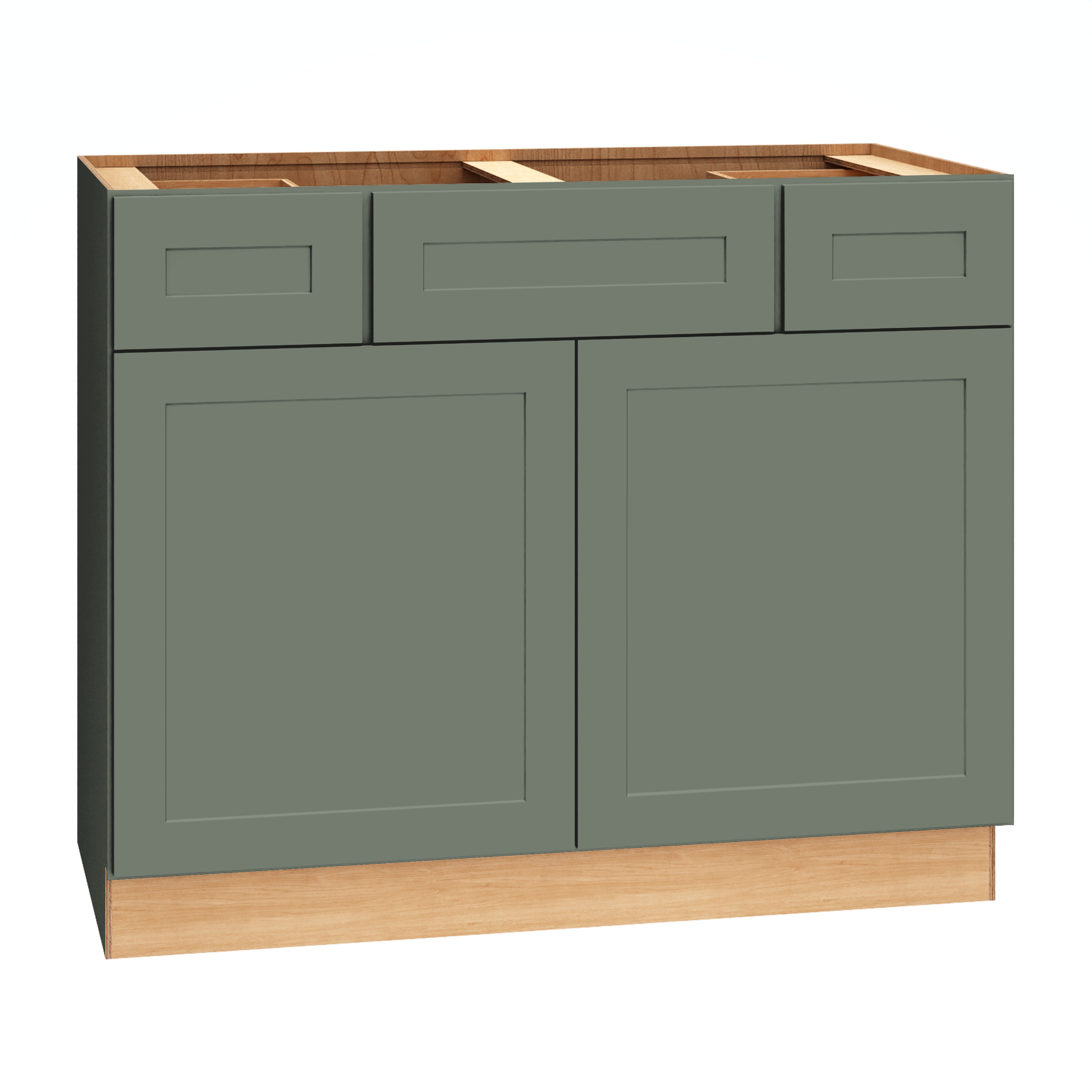 Diamond Express 61H-2VSD423421 Jamestown 42-in Retreat Green Bathroom Vanity Base Cabinet without Top