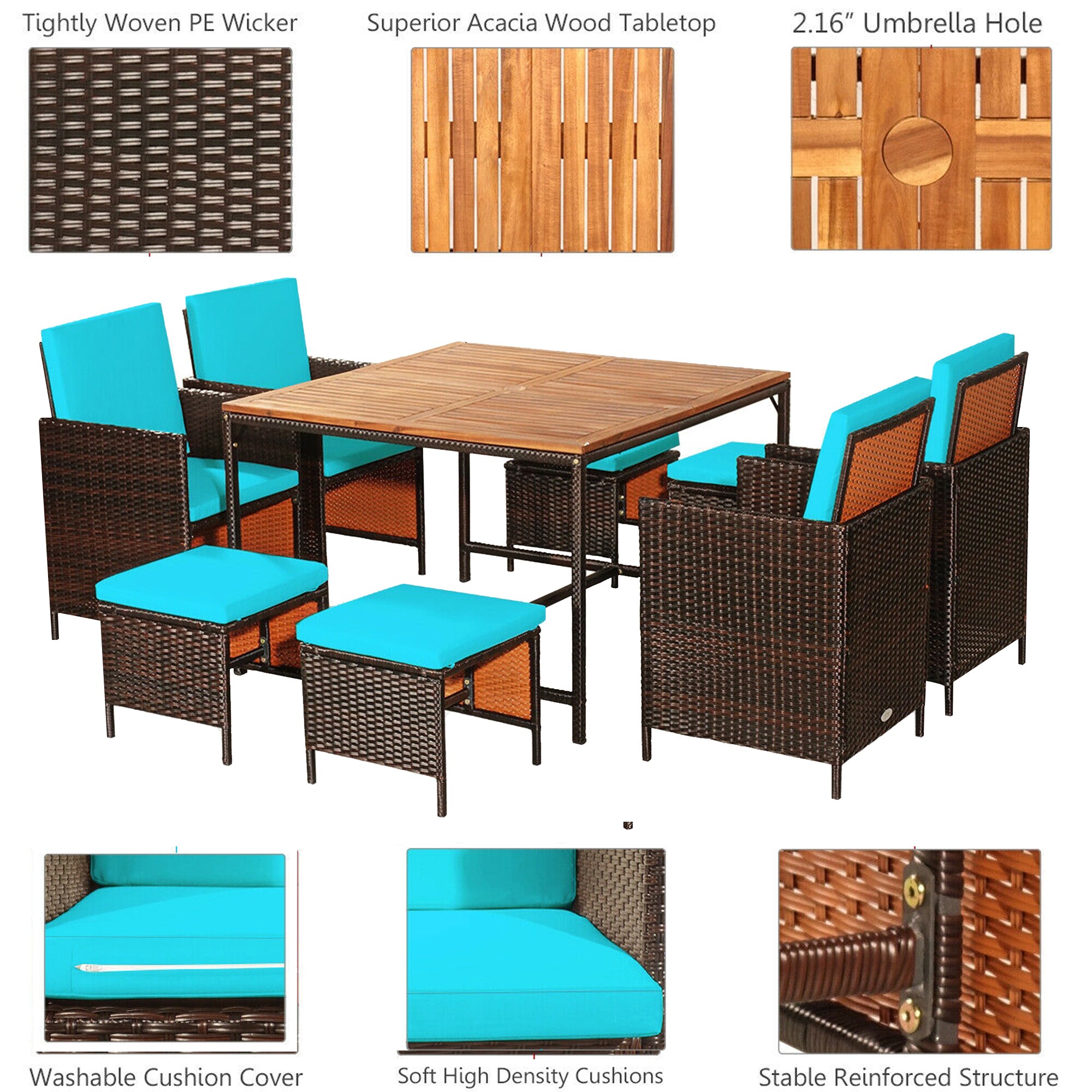 WELLFOR OUJ70674TU+ Patio-Dining-Sets - View #10