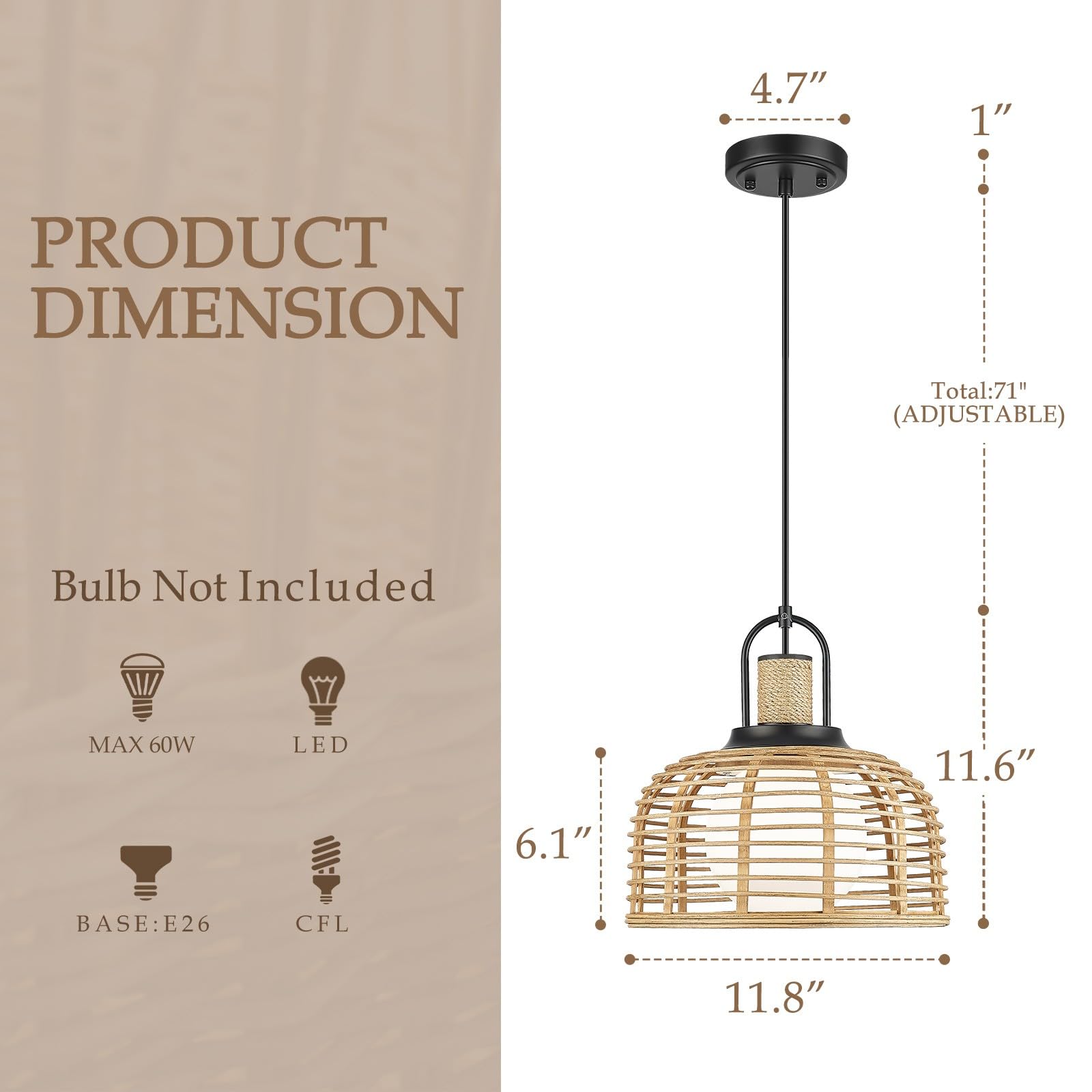 LTMATE LSZG85MIL BK Pendant-Lights - View #2